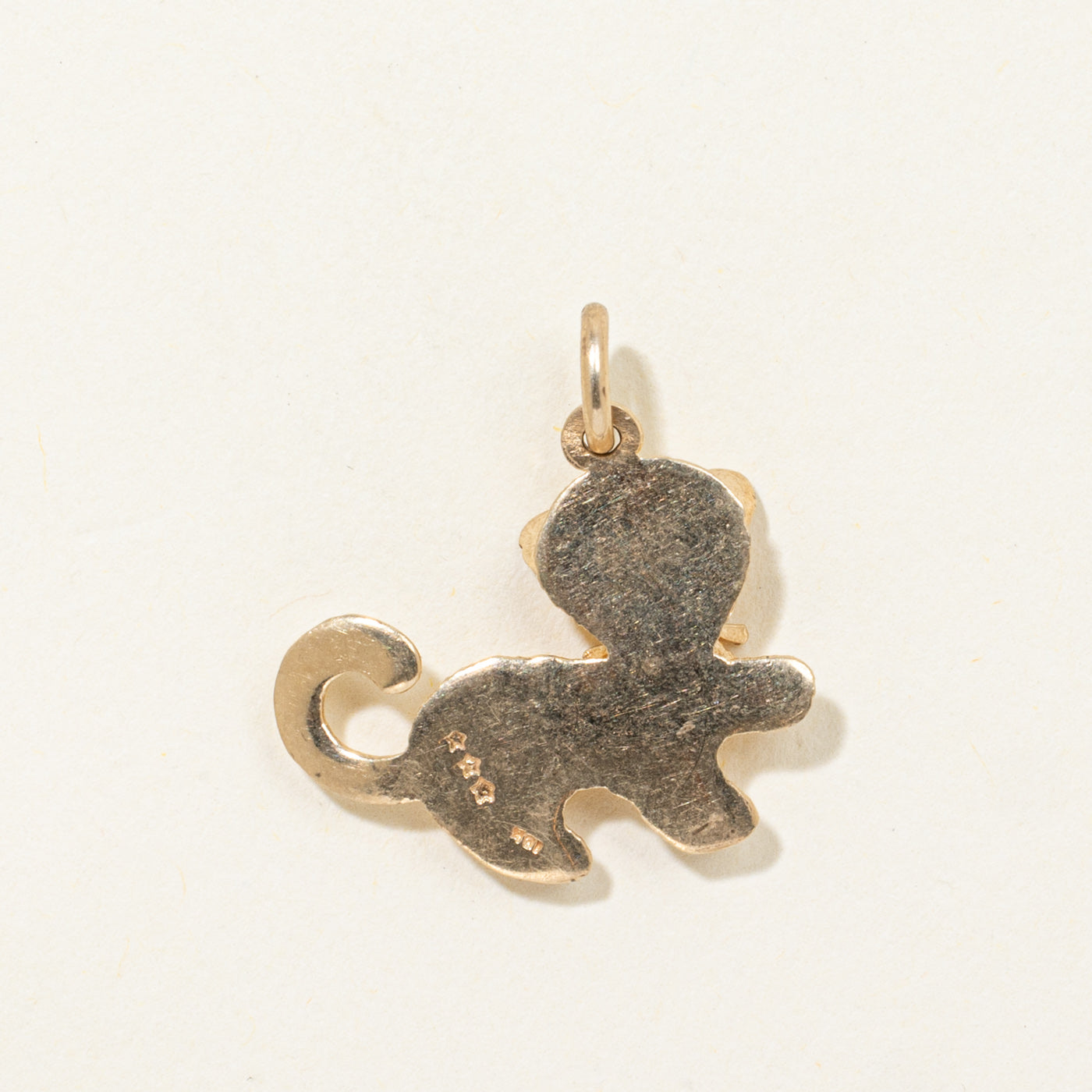 10k Teddy-Cat Textured Pendant
