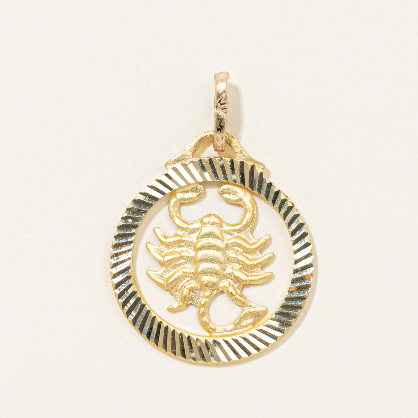 10k Scorpio Circle Pendant