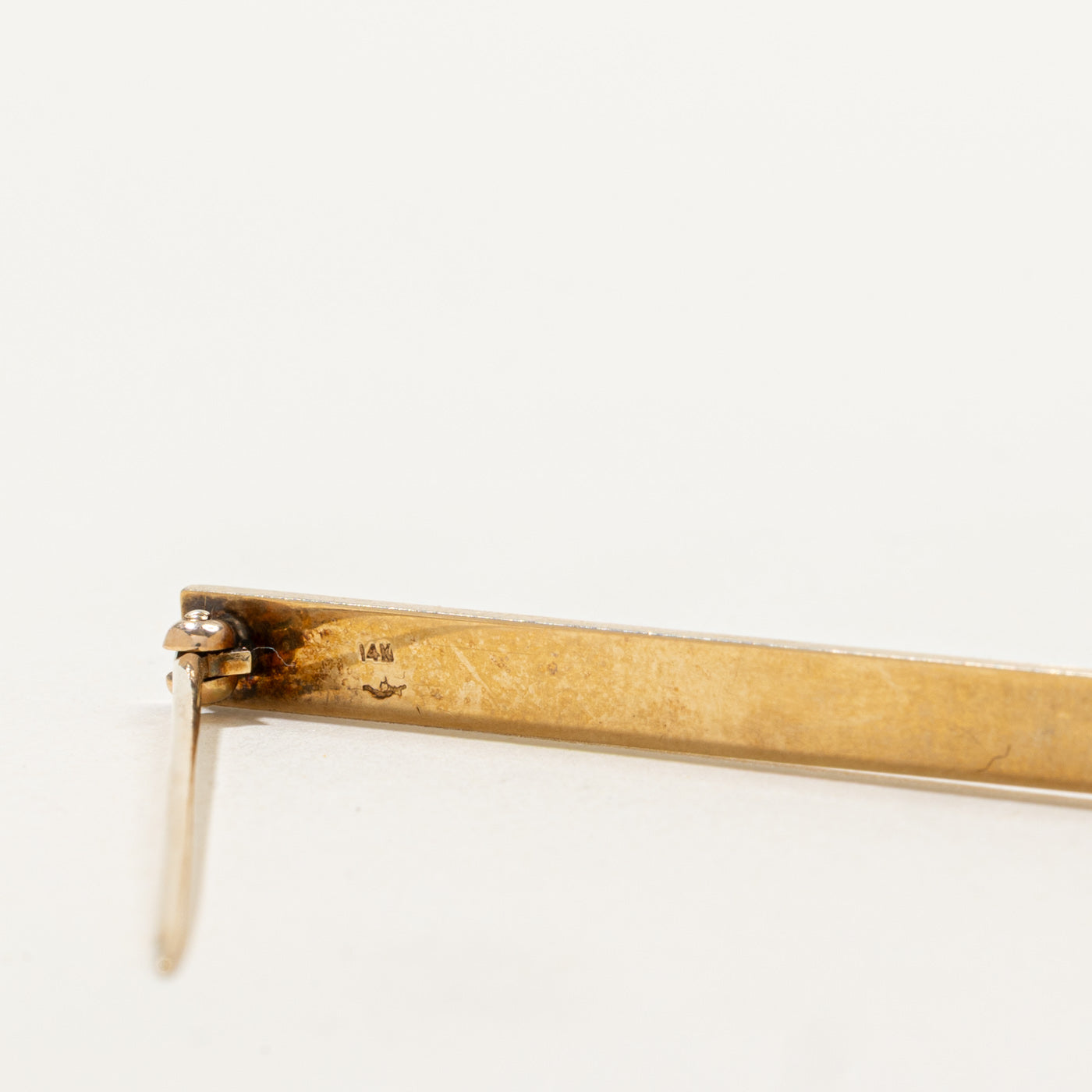 Edwardian Black & White Enamel & Seed Pearl Bar Brooch
