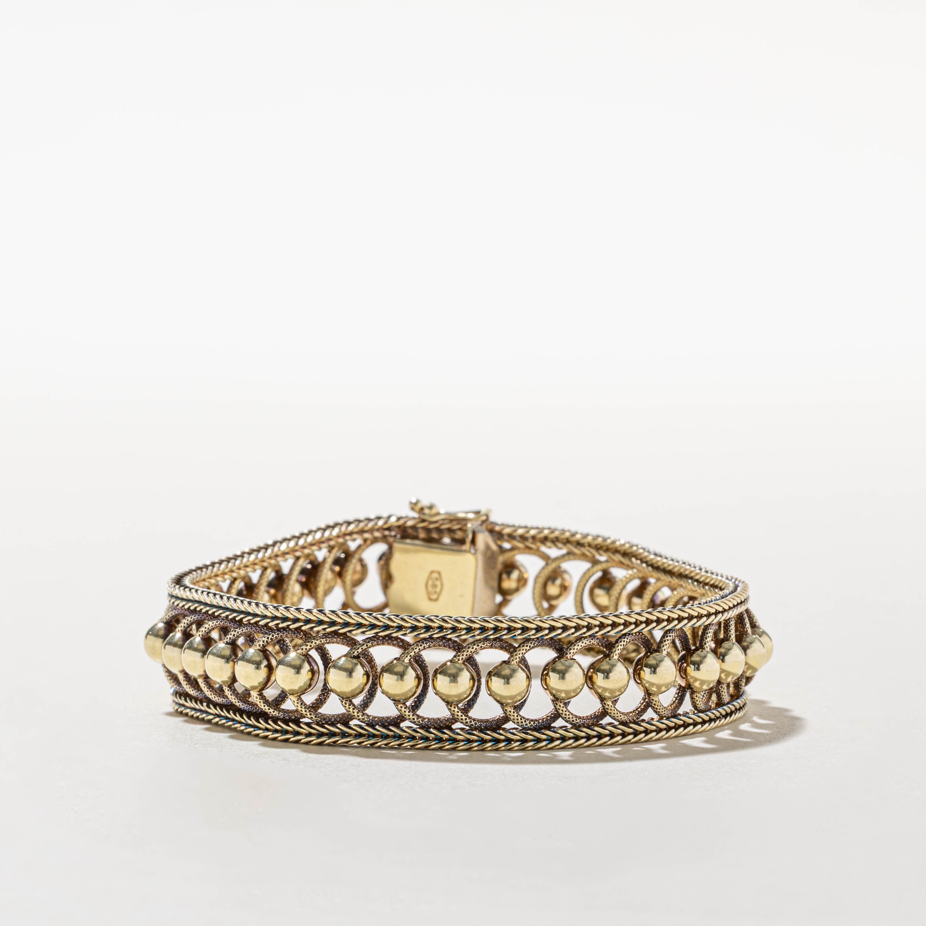 14k Beaded Ornate Rope Bracelet