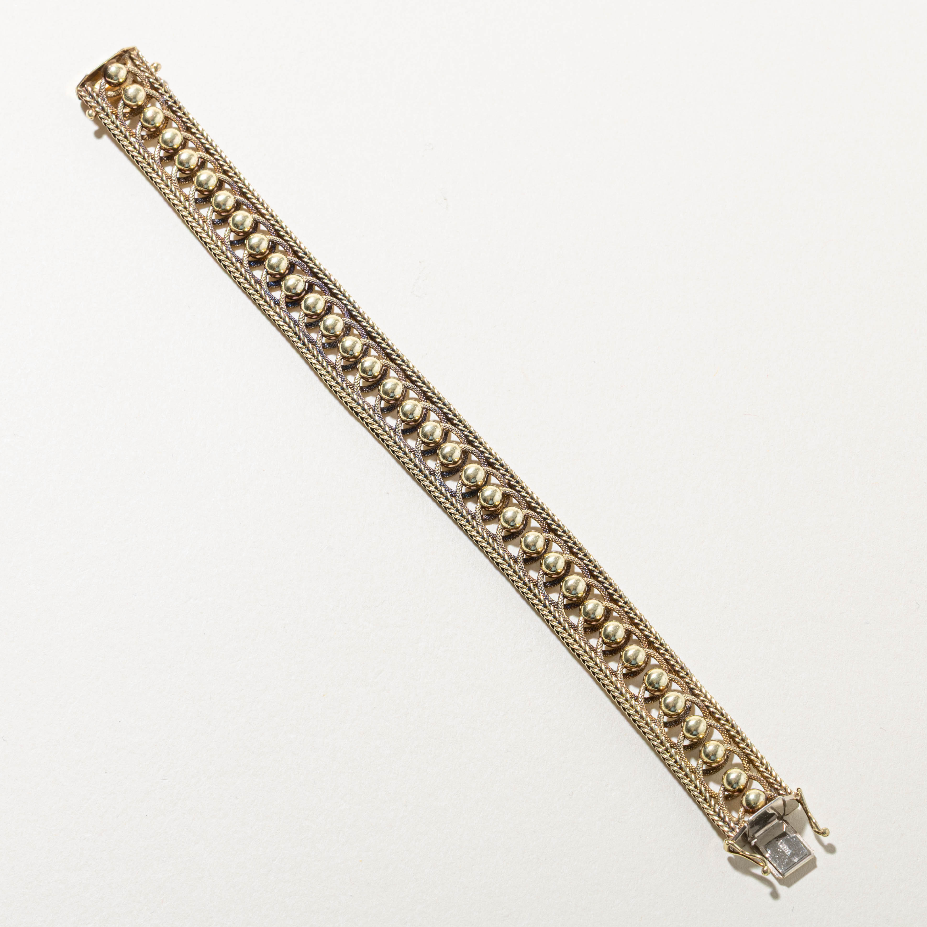 14k Beaded Ornate Rope Bracelet