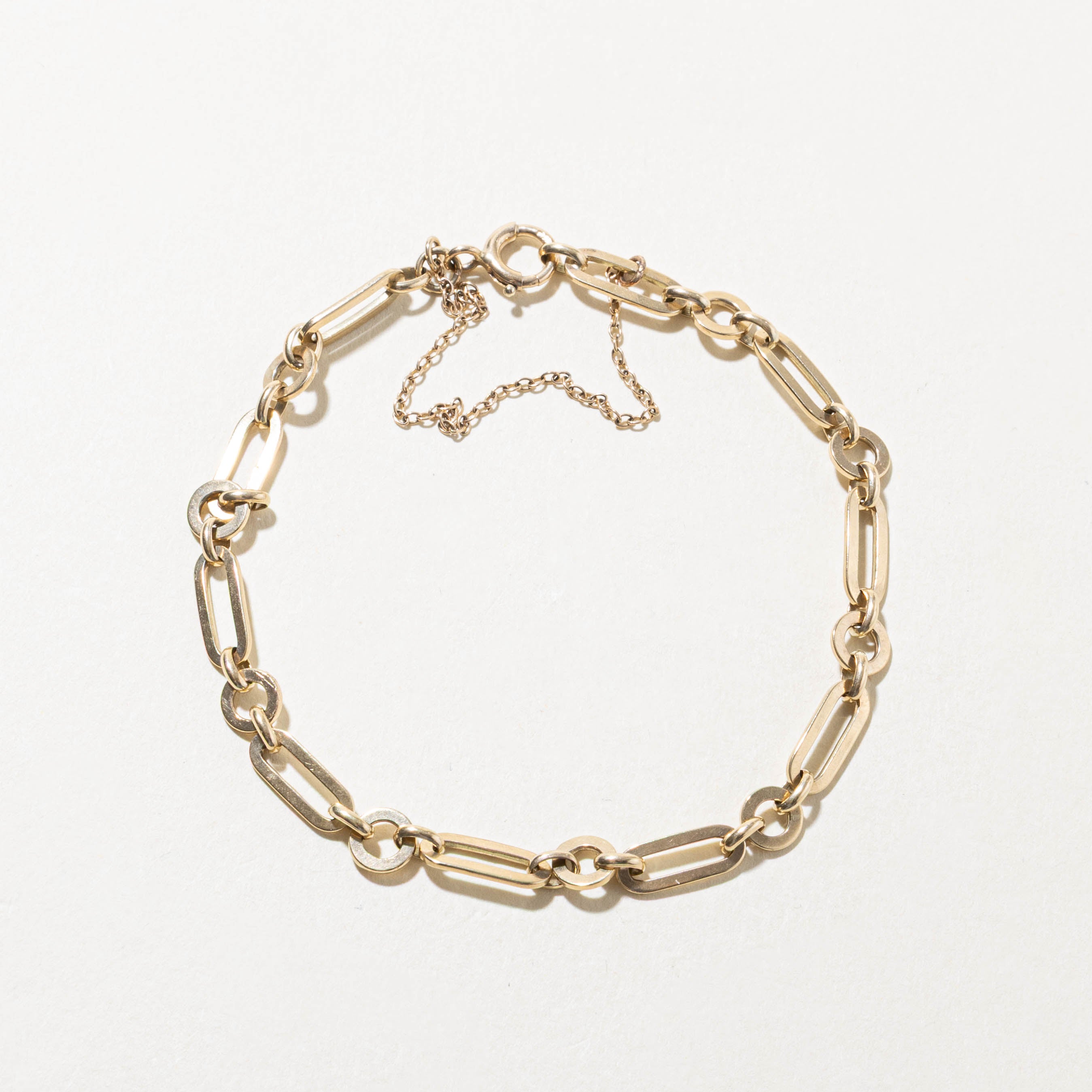 1958 Birmingham 9k Paperclip Chain Bracelet | 7"
