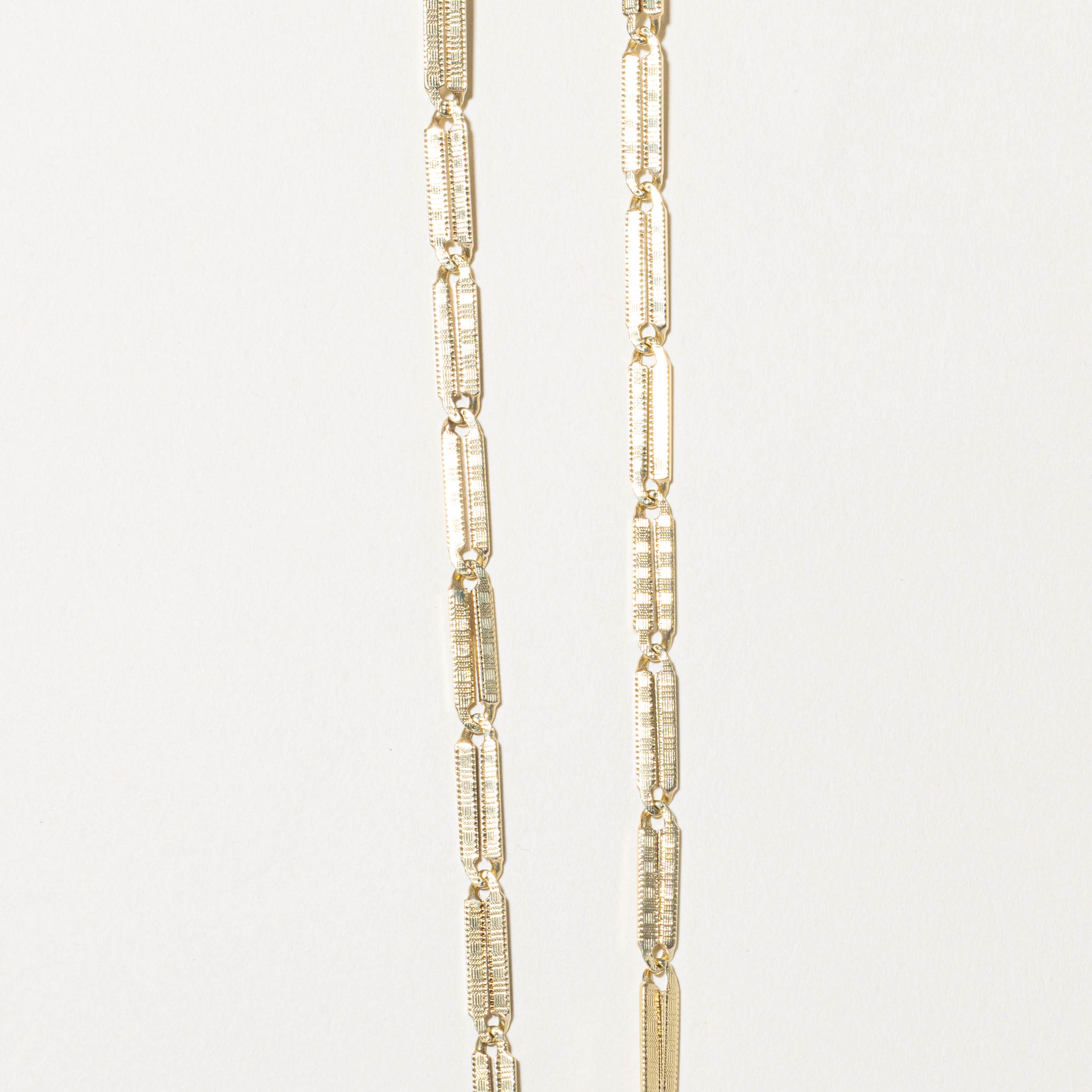 14k Textured Thick Paperclip Necklace | 14.5"