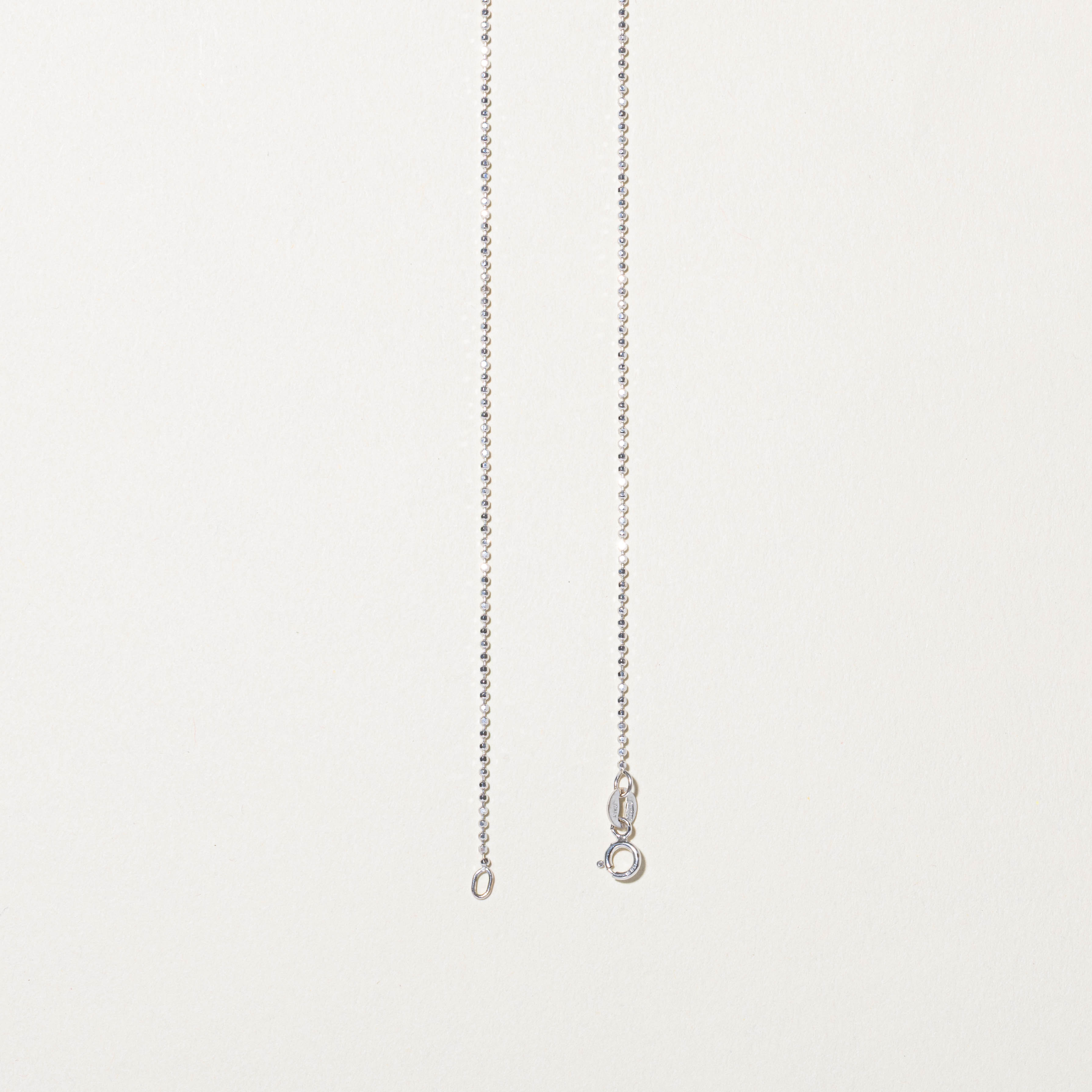 Italian 14k White Gold Bead Link Chain | 17.5"