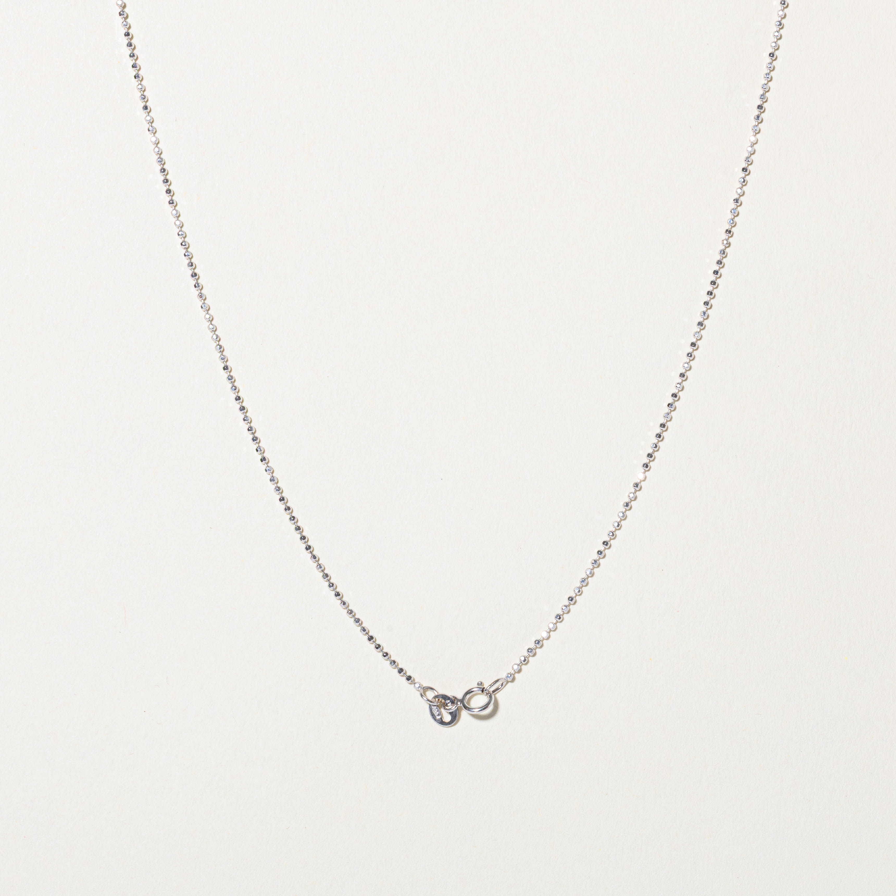 Italian 14k White Gold Bead Link Chain | 17.5"