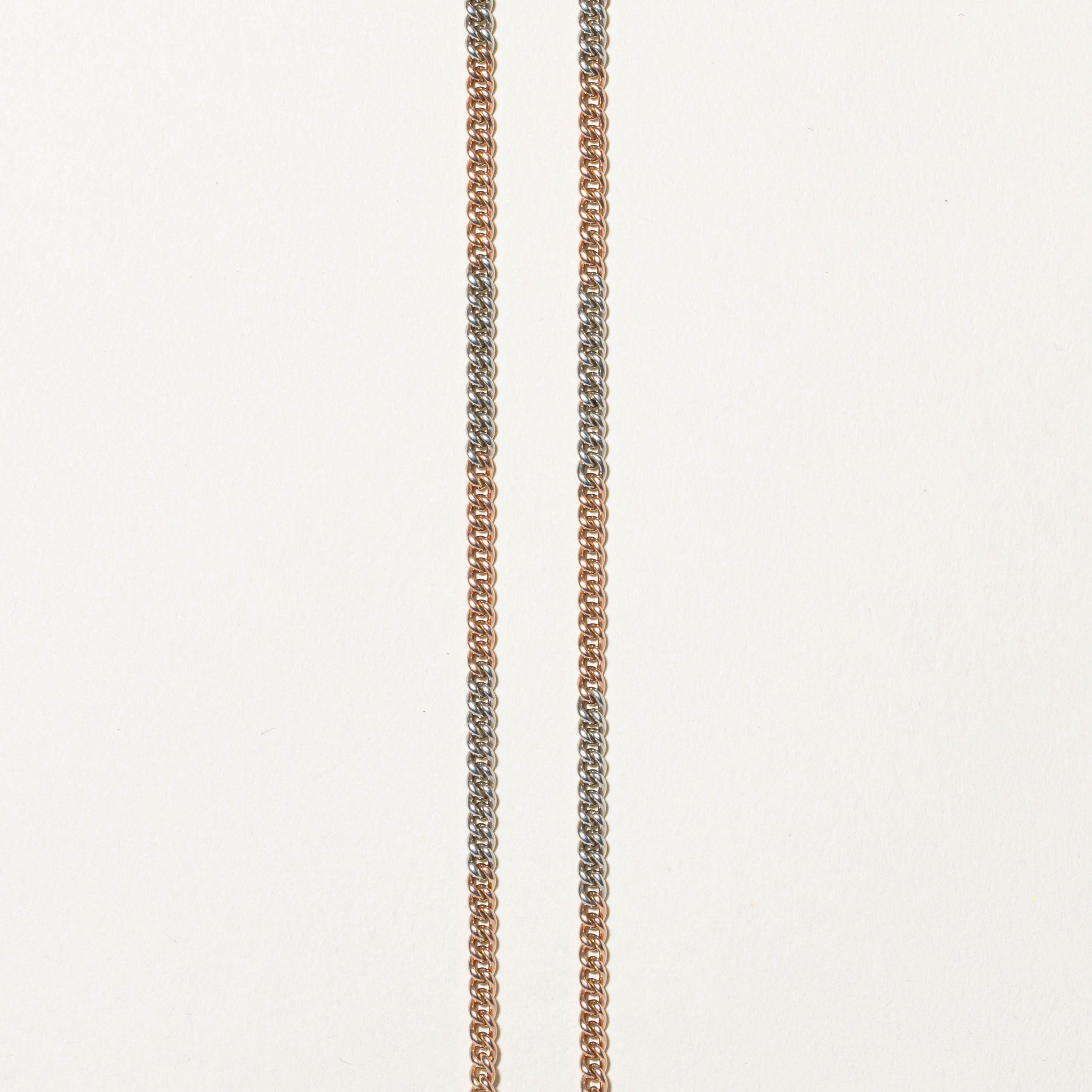 9k Two-Tone Curb Link Chain | 14"
