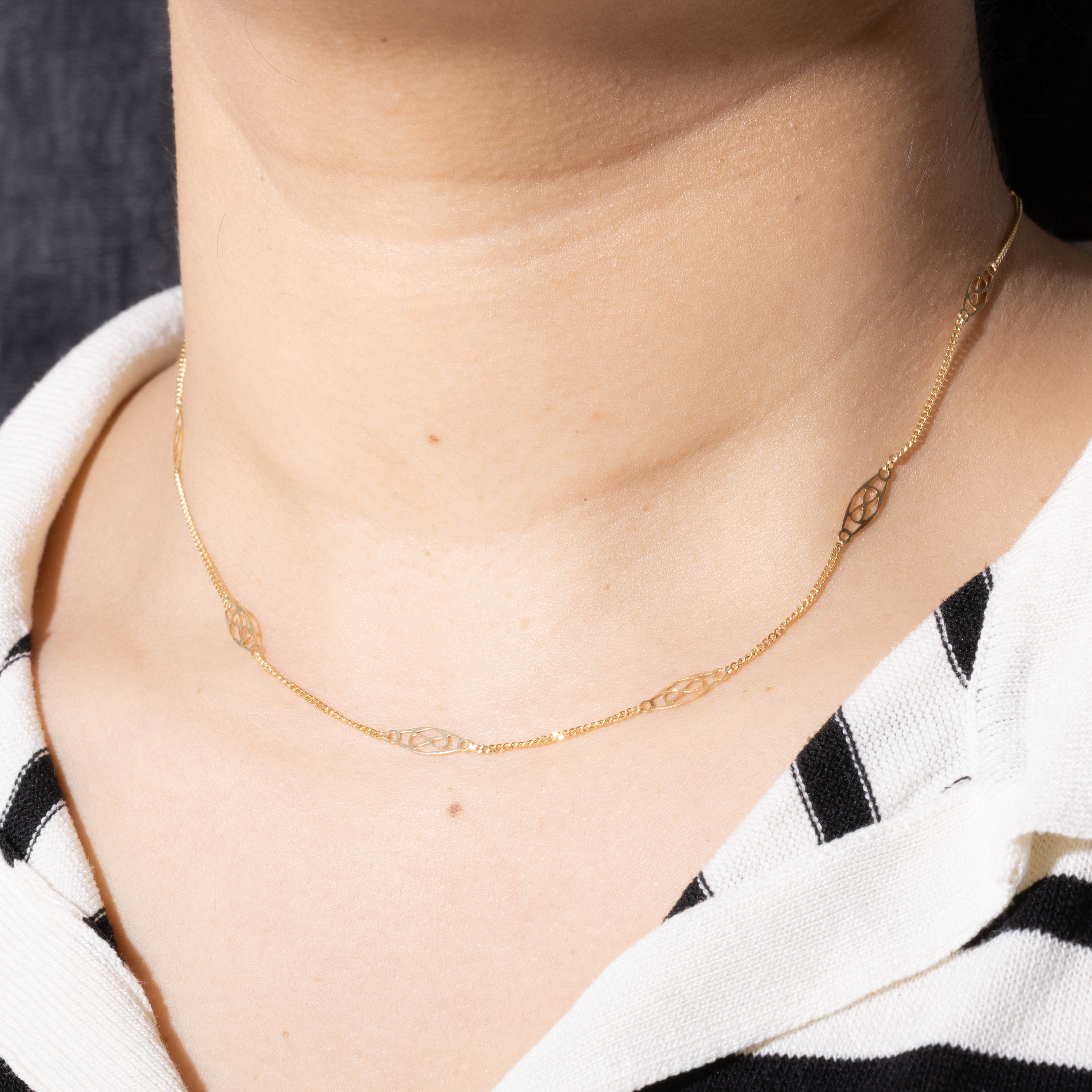 14k Filigree Chain Necklace | 16"