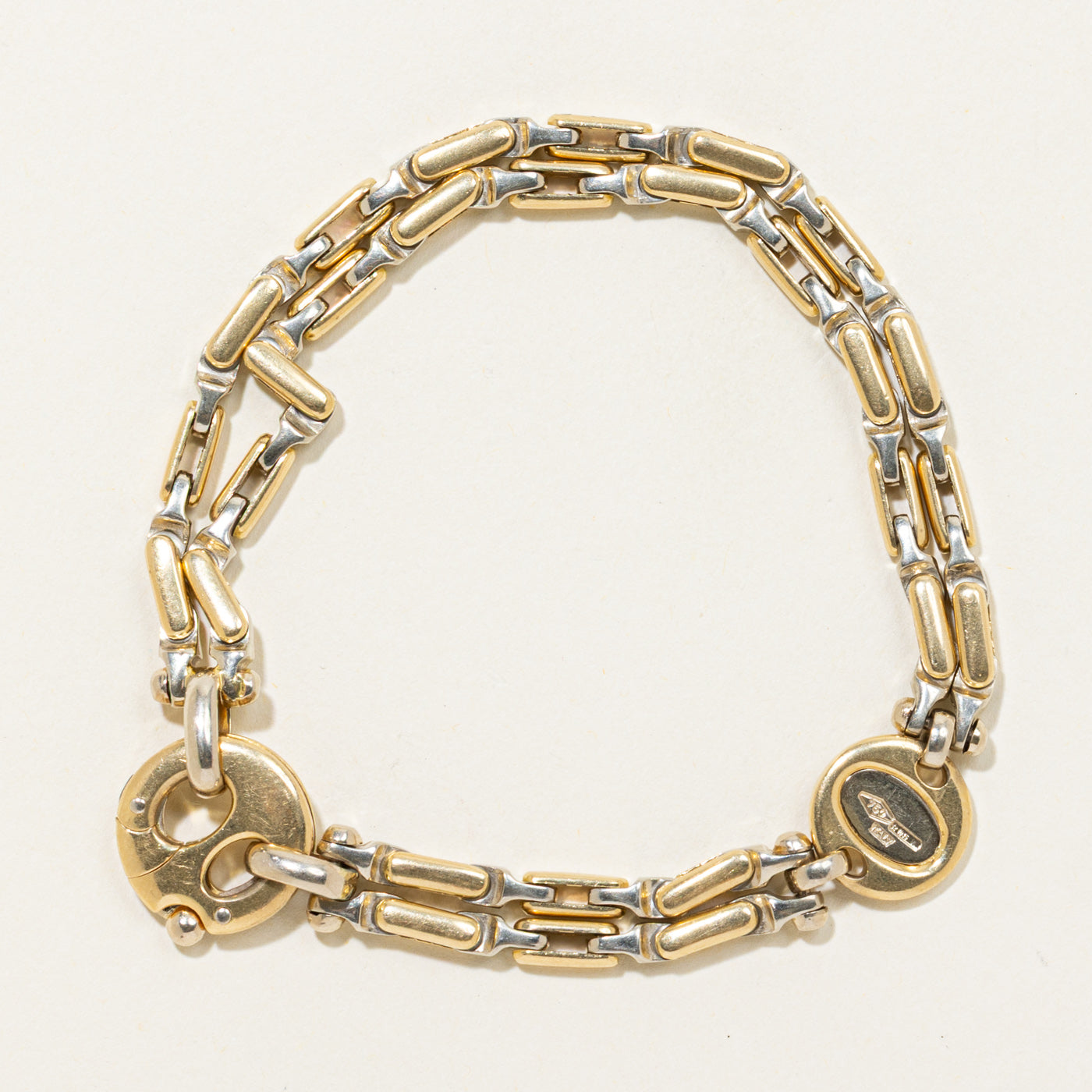 'Baraka' Italian 18k Two-Tone Link Bracelet | 7.25"