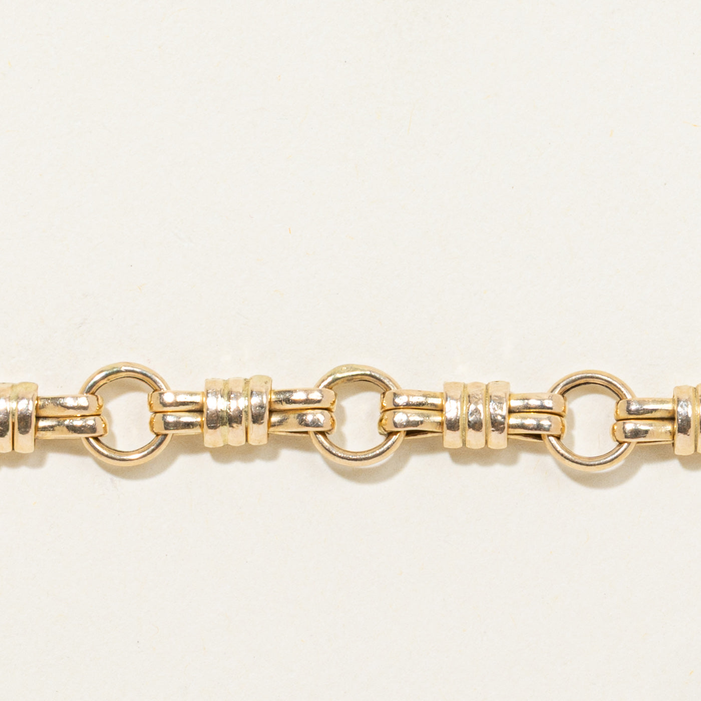 Italian 14k Fancy Link Toggle Clasp Bracelet | 7.5"
