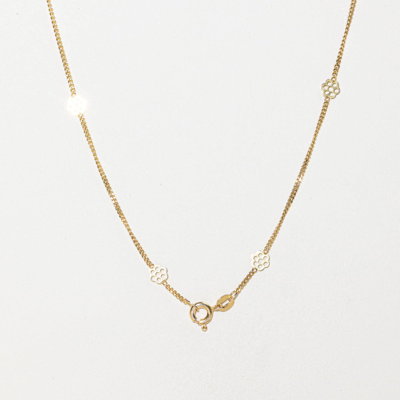 10k Satellite Honeycomb Pendant Necklace | 14"