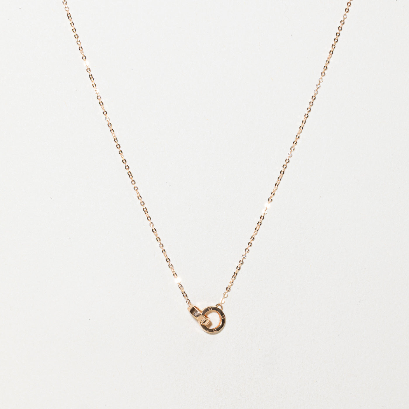 18k Rose Gold Interlocking Links Necklace | 18"