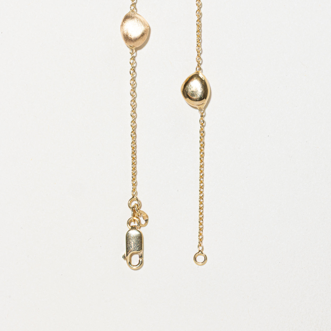 14k Satellite Textured Bead Necklace | 17"