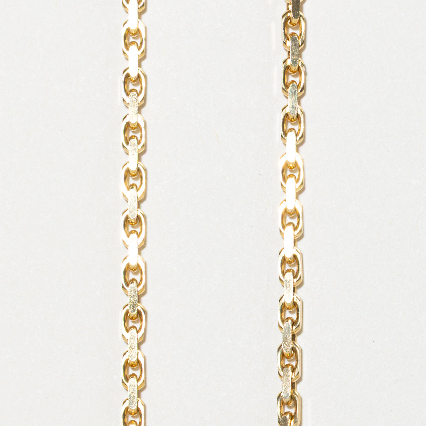 14k Flattened Edge Cable Link Chain | 2.50mm | 18"