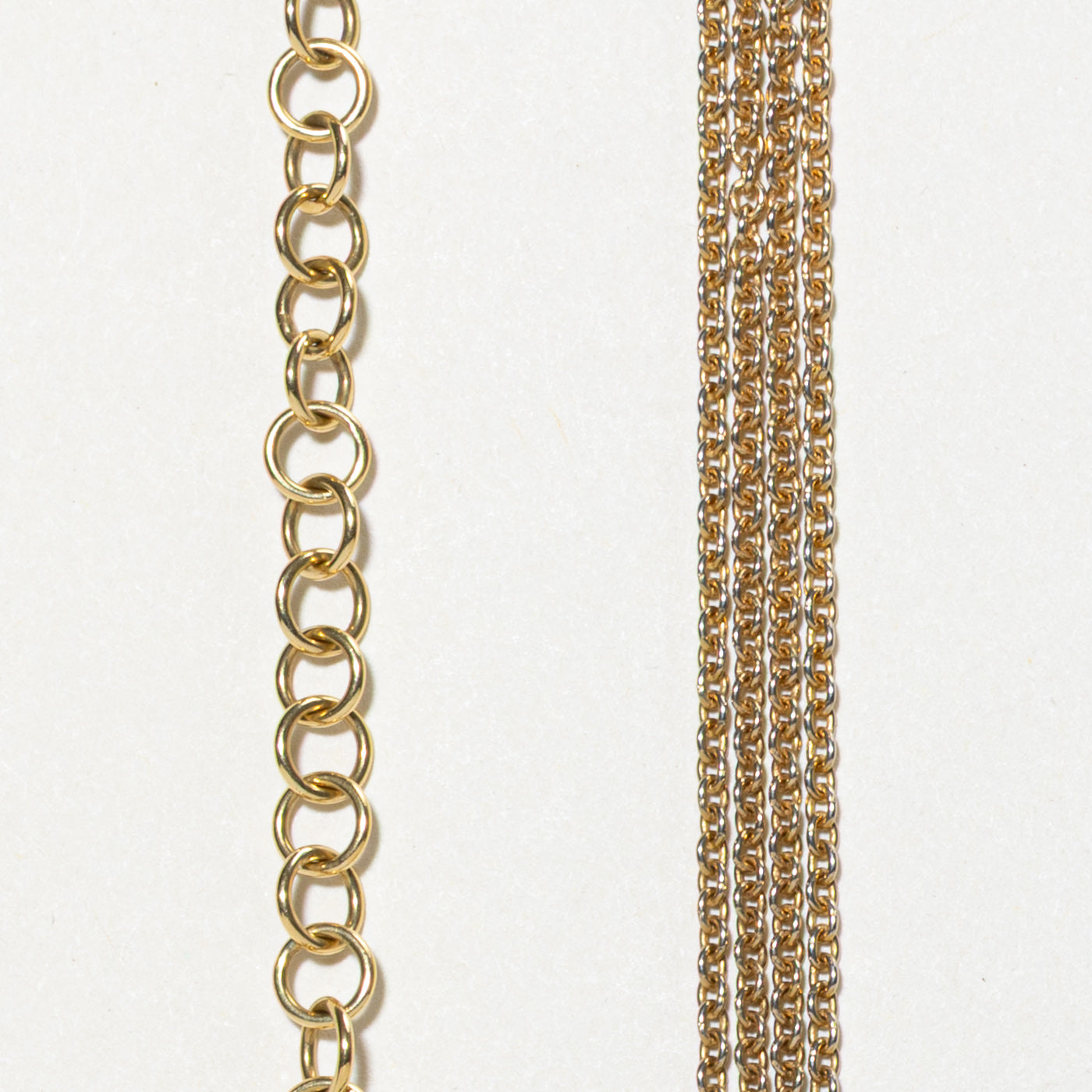 14k Layered Multi Strand Cable Chain Necklace | 21.5"