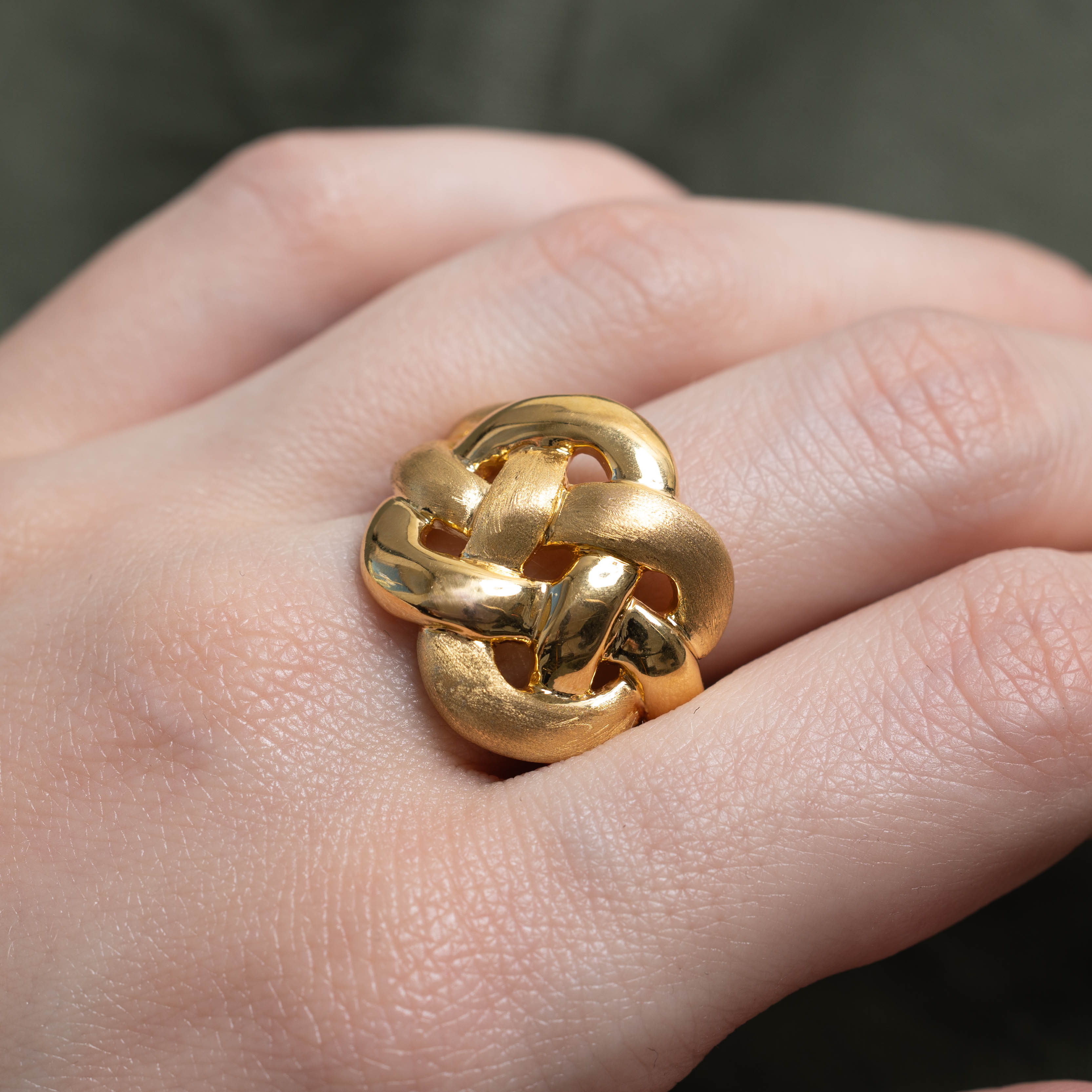 Italian Textured Woven Dome Ring | SZ 8.5