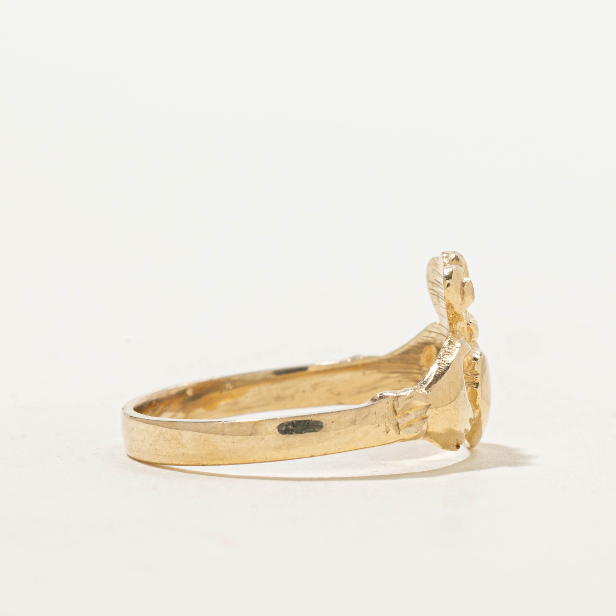 10k Yellow Gold Claddagh Ring | SZ 5.75