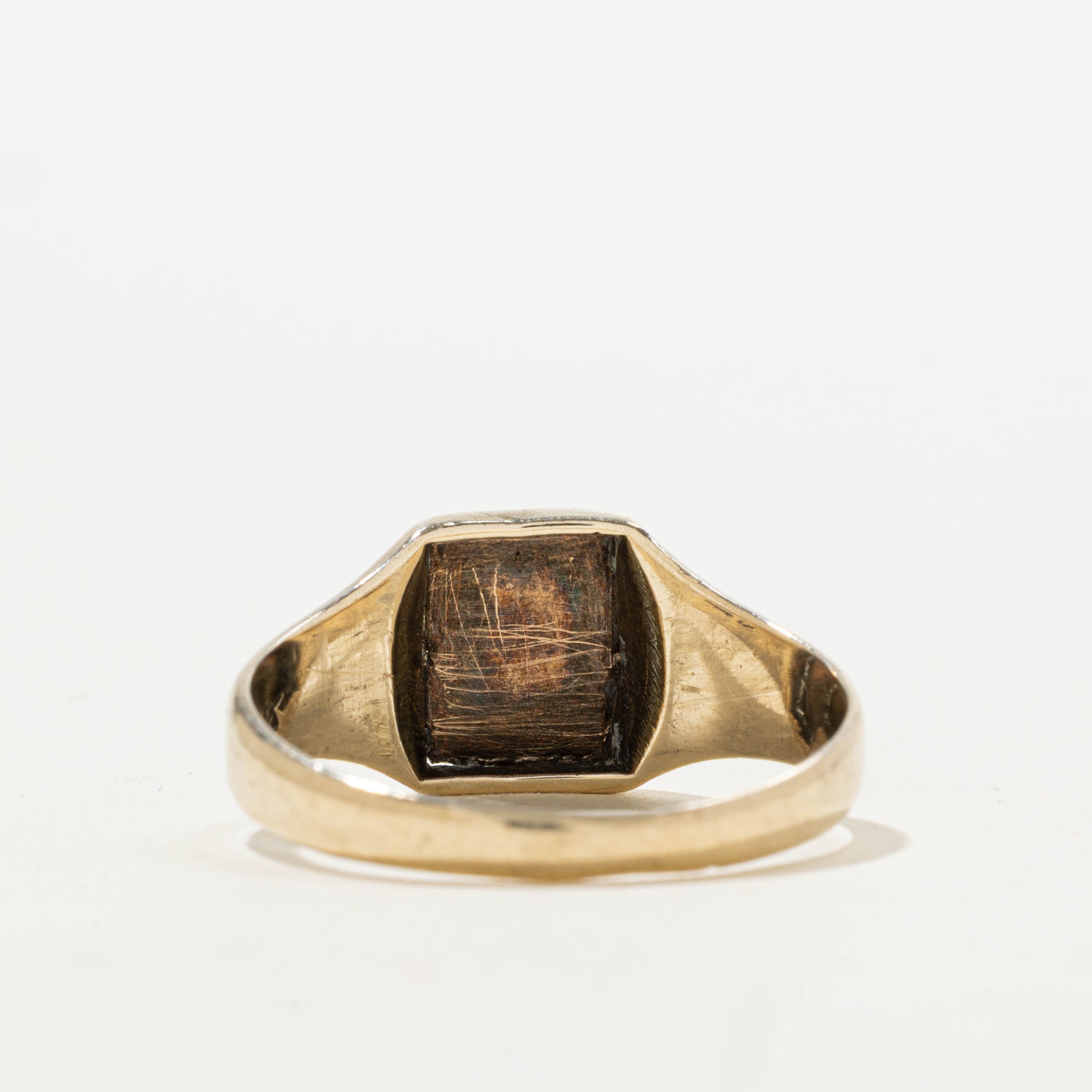 10k Yellow Gold Initialized Signet Ring | SZ 10.25
