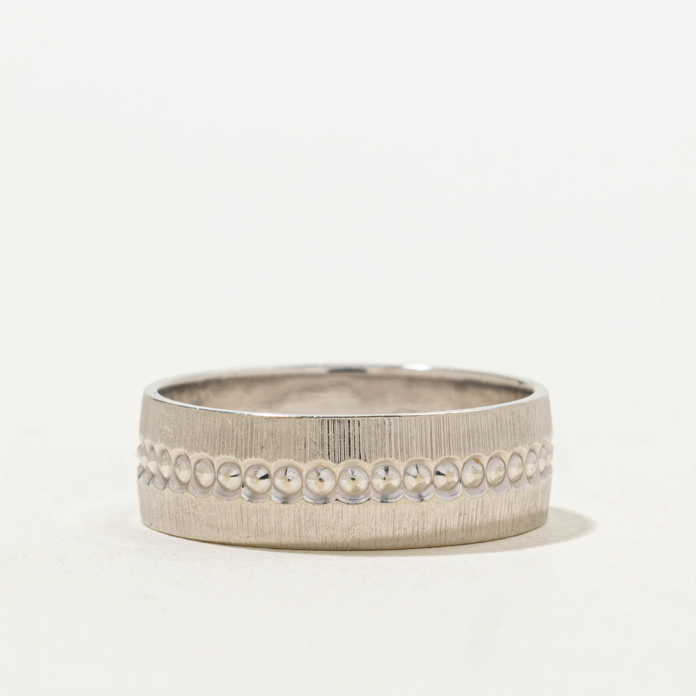 10k White Gold Fluted Band | 5.95mm | SZ 6.5