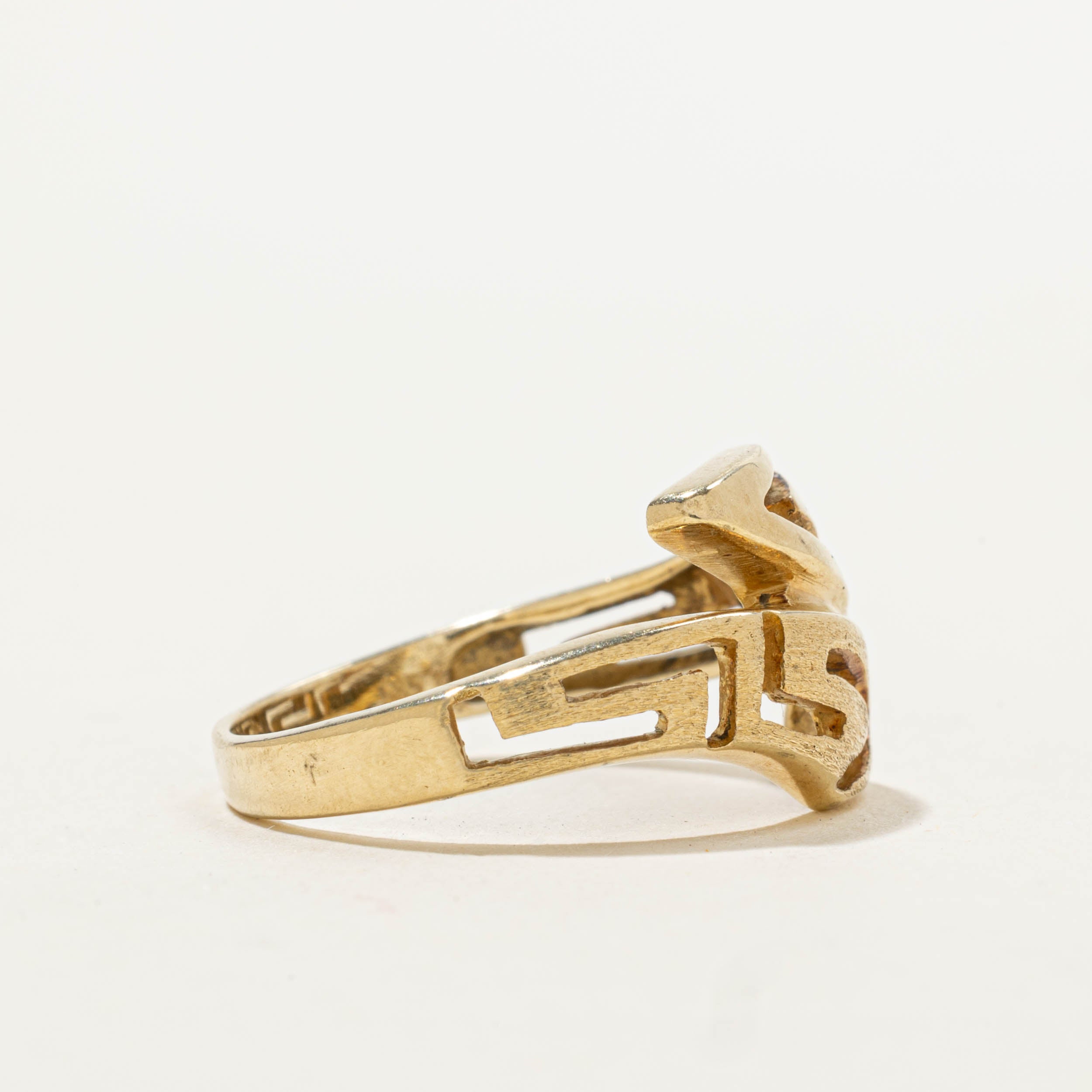 14k Openwork Geometric Bypass Ring | SZ 8