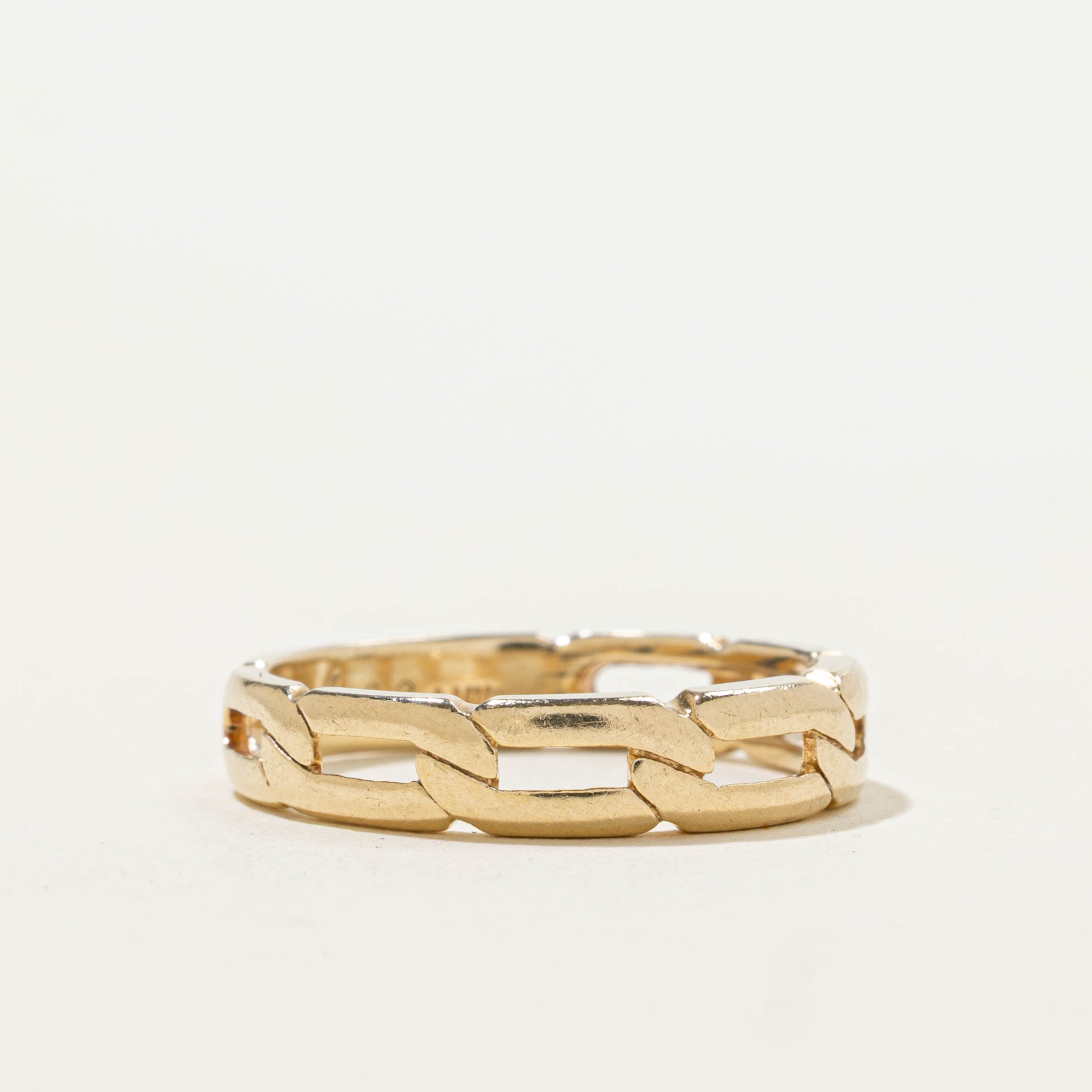 14k Yellow Gold Chain Ring | 4.40mm | SZ 6.5