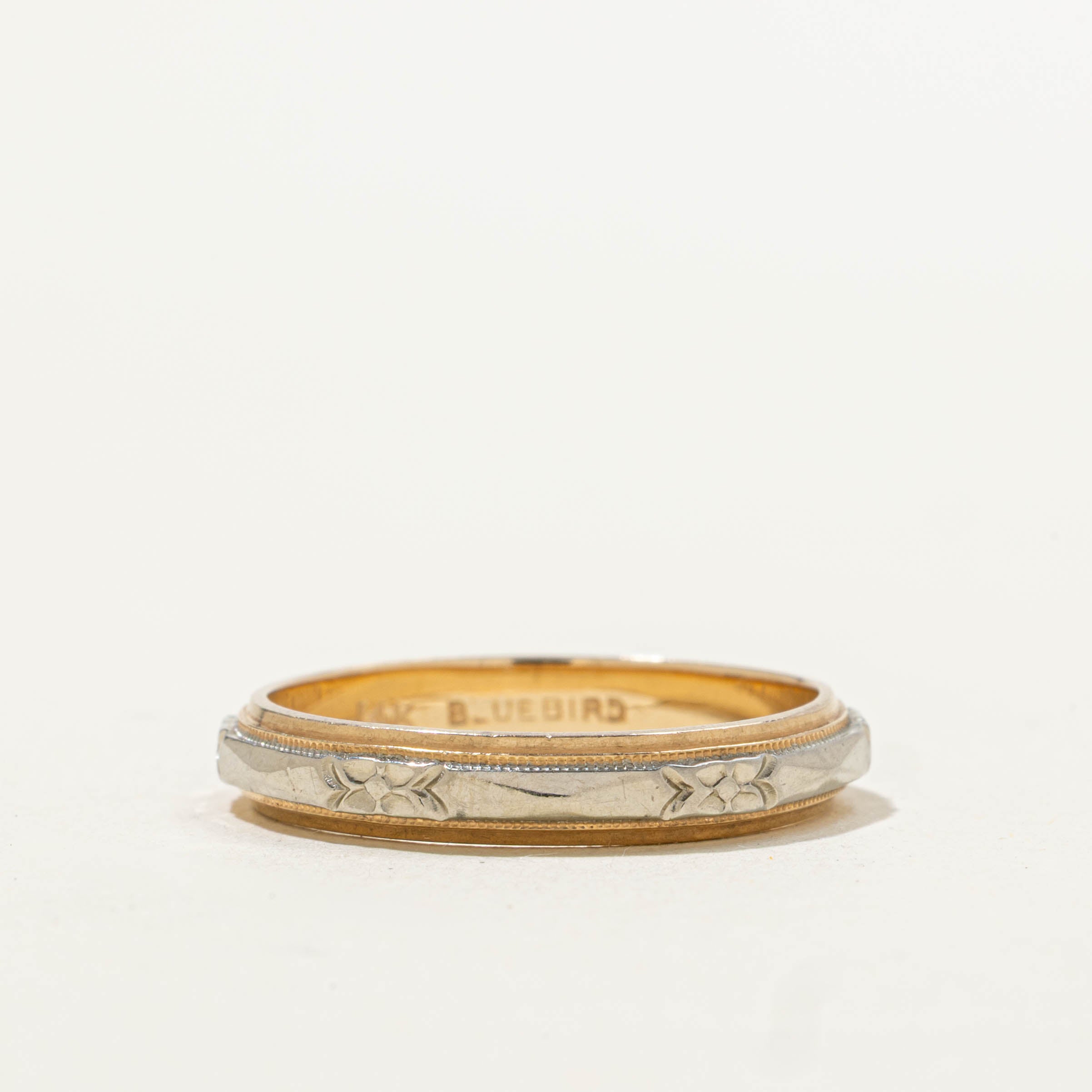 ‘Bluebird’ 14k Floral Milgrained Band | 3.65mm | SZ 7.75