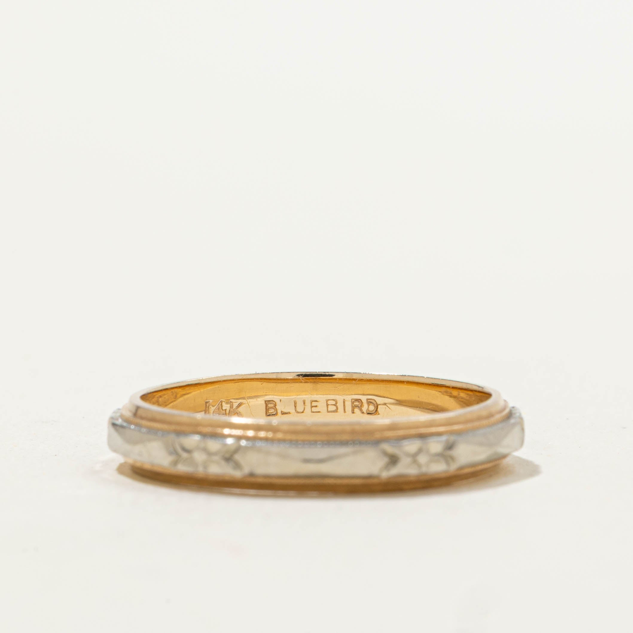 ‘Bluebird’ 14k Floral Milgrained Band | 3.65mm | SZ 7.75