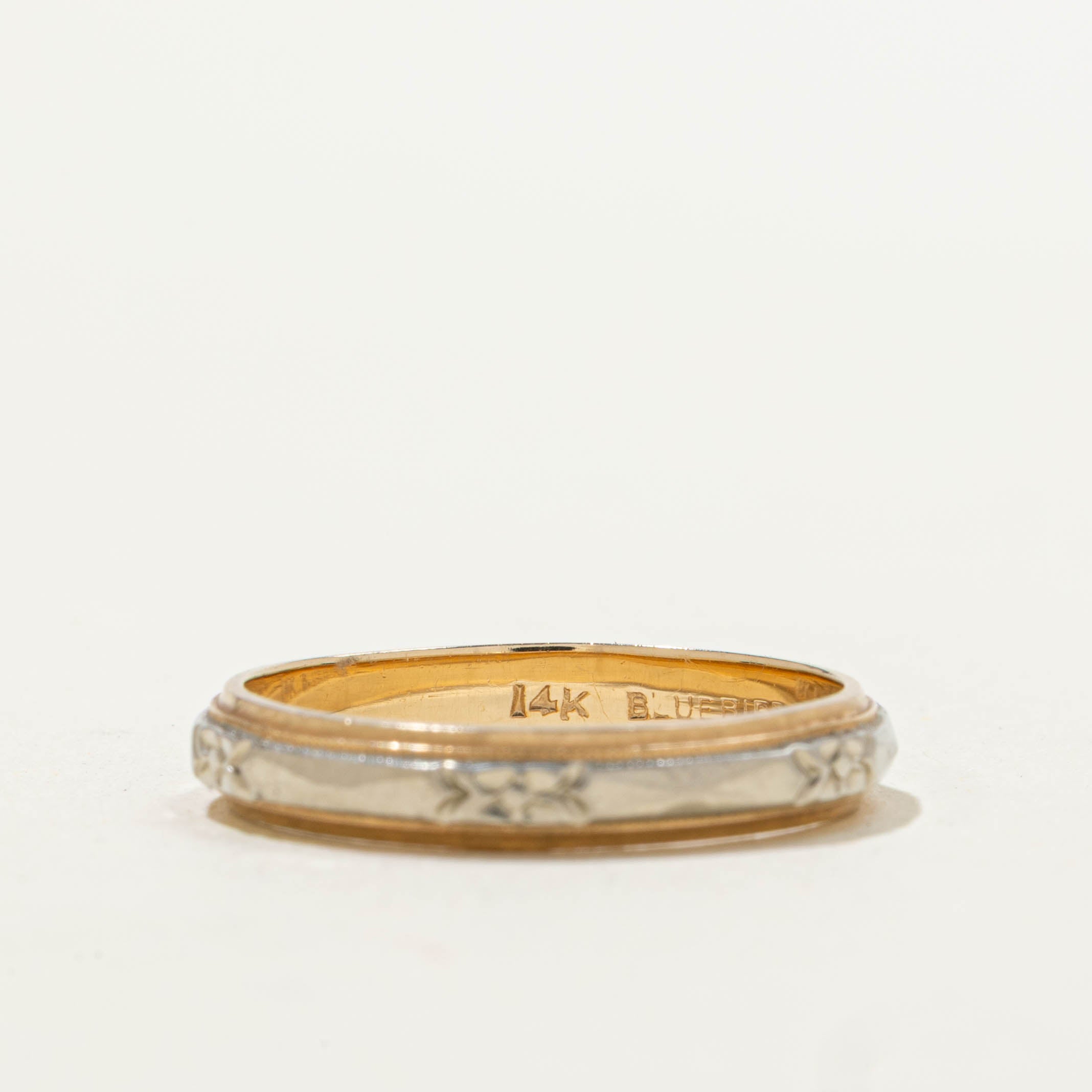 ‘Bluebird’ 14k Floral Milgrained Band | 3.65mm | SZ 7.75