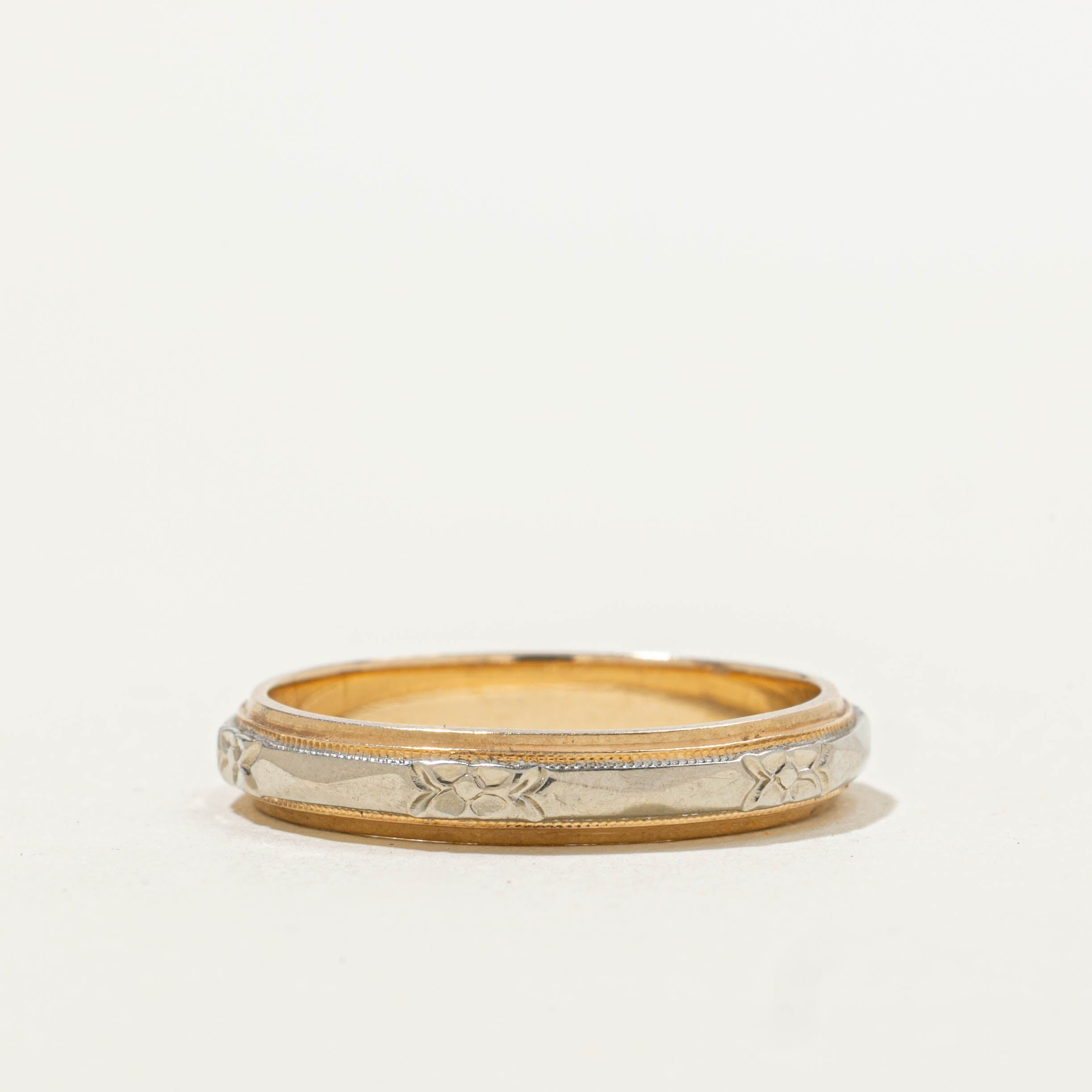‘Bluebird’ 14k Floral Milgrained Band | 3.65mm | SZ 7.75