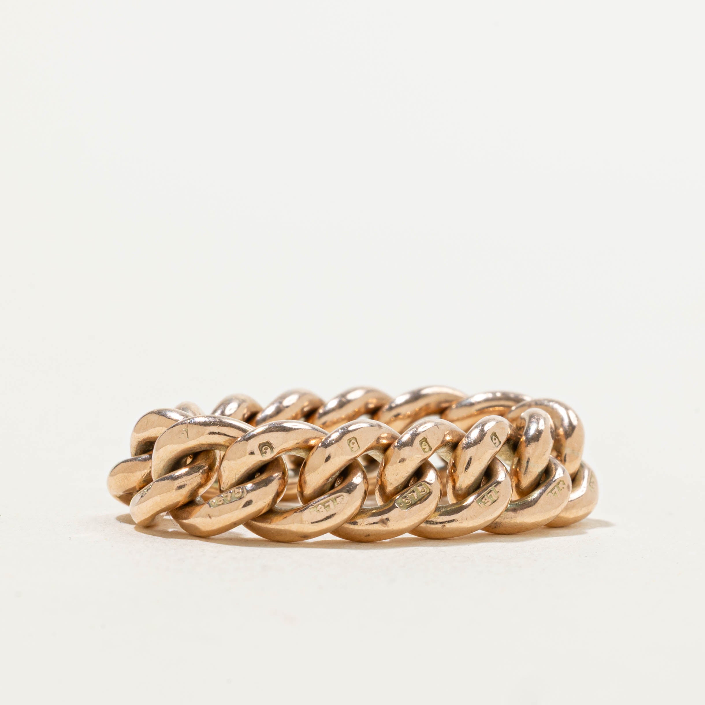 9k Curb Link Chain Ring | 6.50mm | SZ 6.25