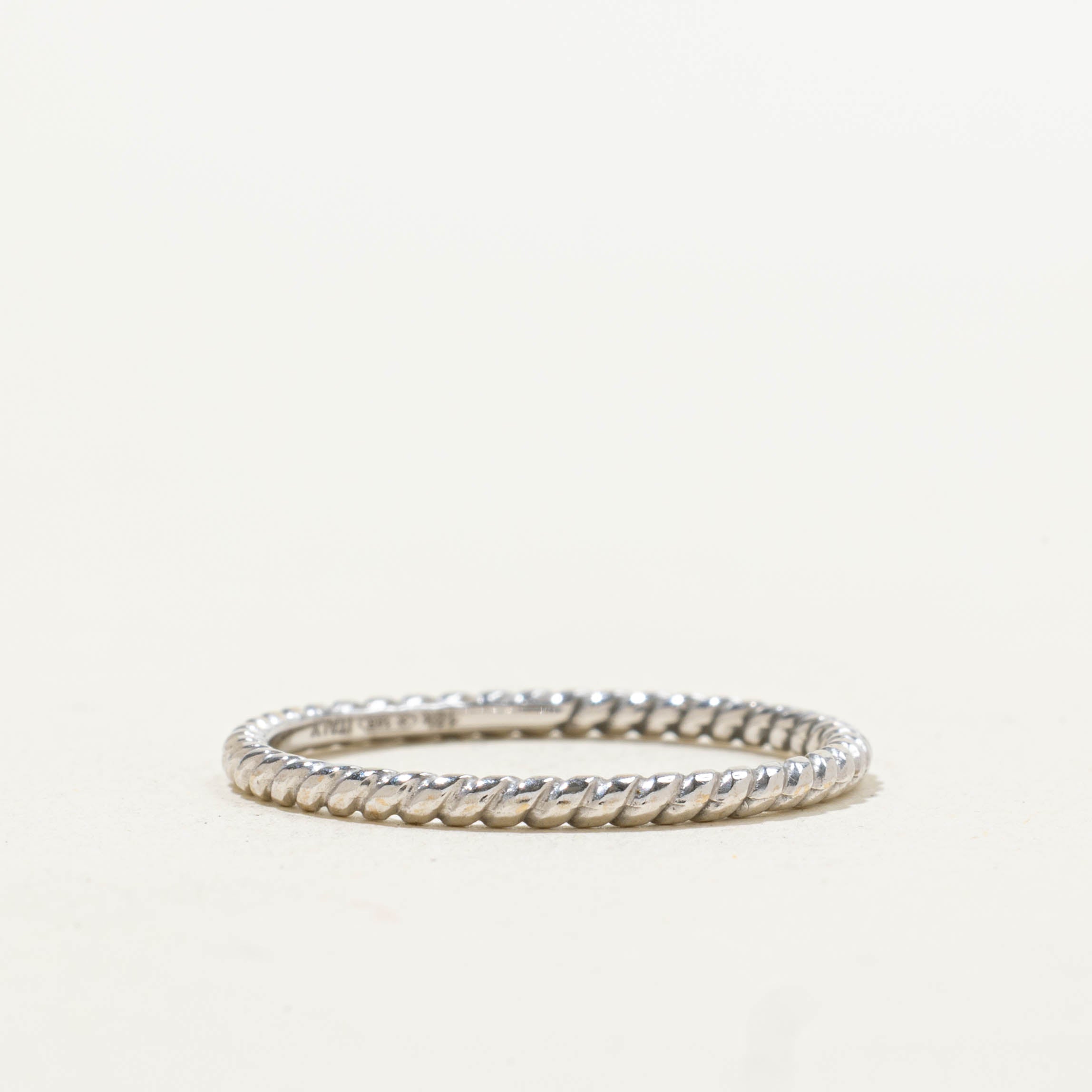 Italian White Gold Rope Band | 1.60mm | SZ 7.25