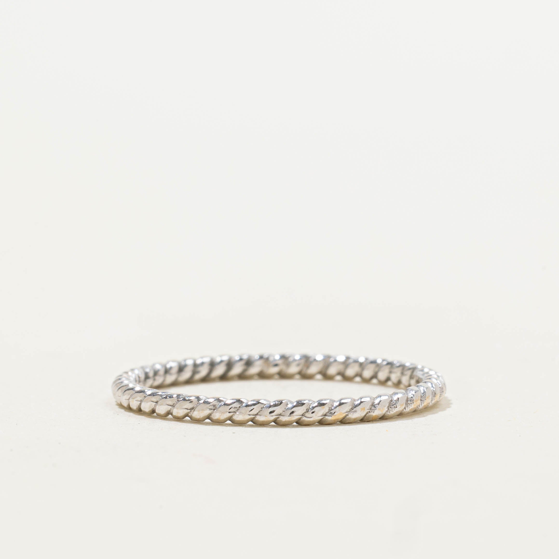 Italian White Gold Rope Band | 1.60mm | SZ 7.25