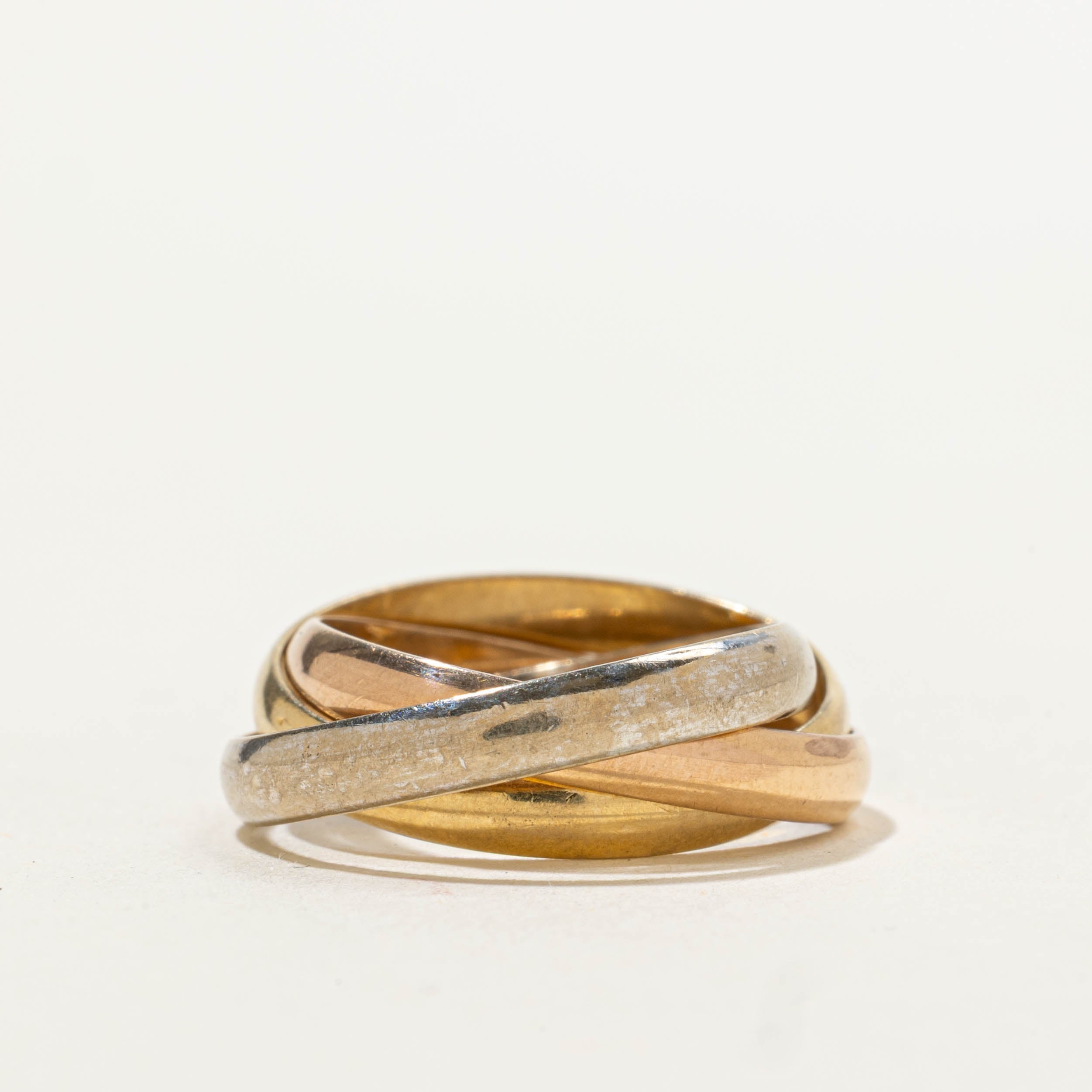 18k Tri-Tone Trinity Ring | 8.00mm | SZ 5.25