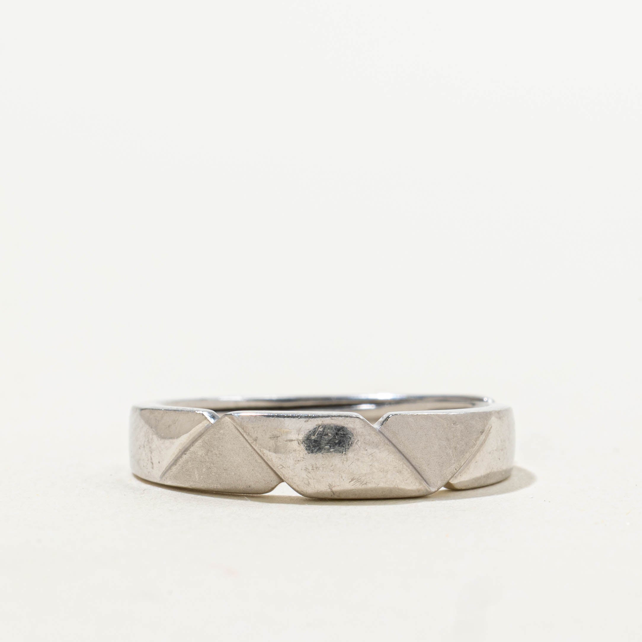 950 Platinum Geometric Dome Ring | SZ 6.5