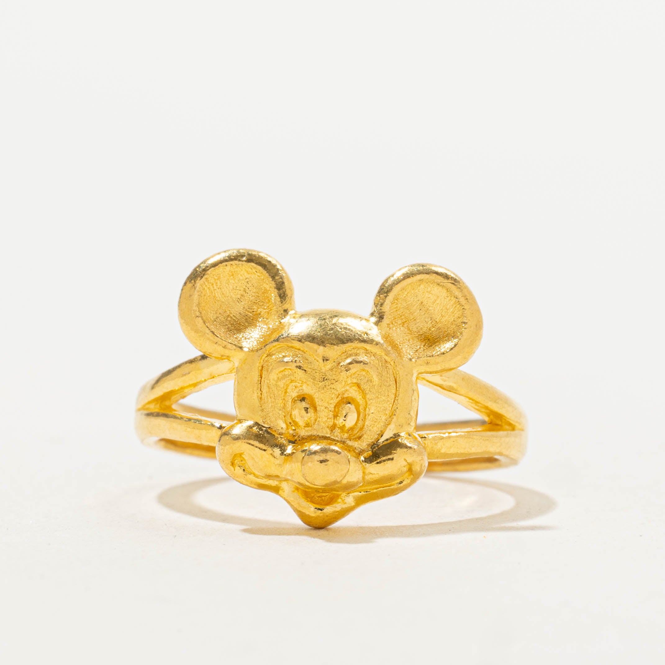 24k 'Mickey Mouse' Split Shank Ring | SZ 5.75