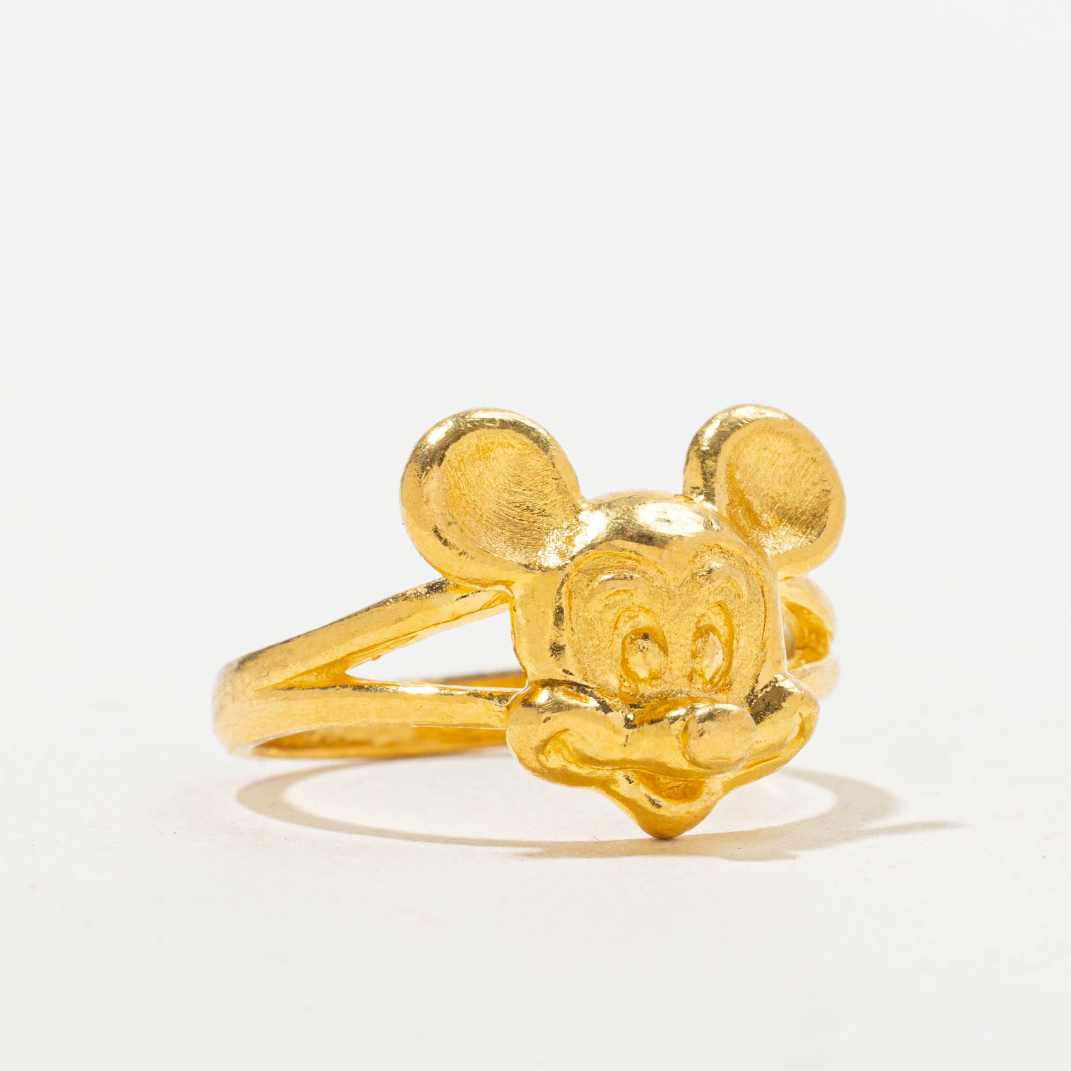 24k 'Mickey Mouse' Split Shank Ring | SZ 5.75
