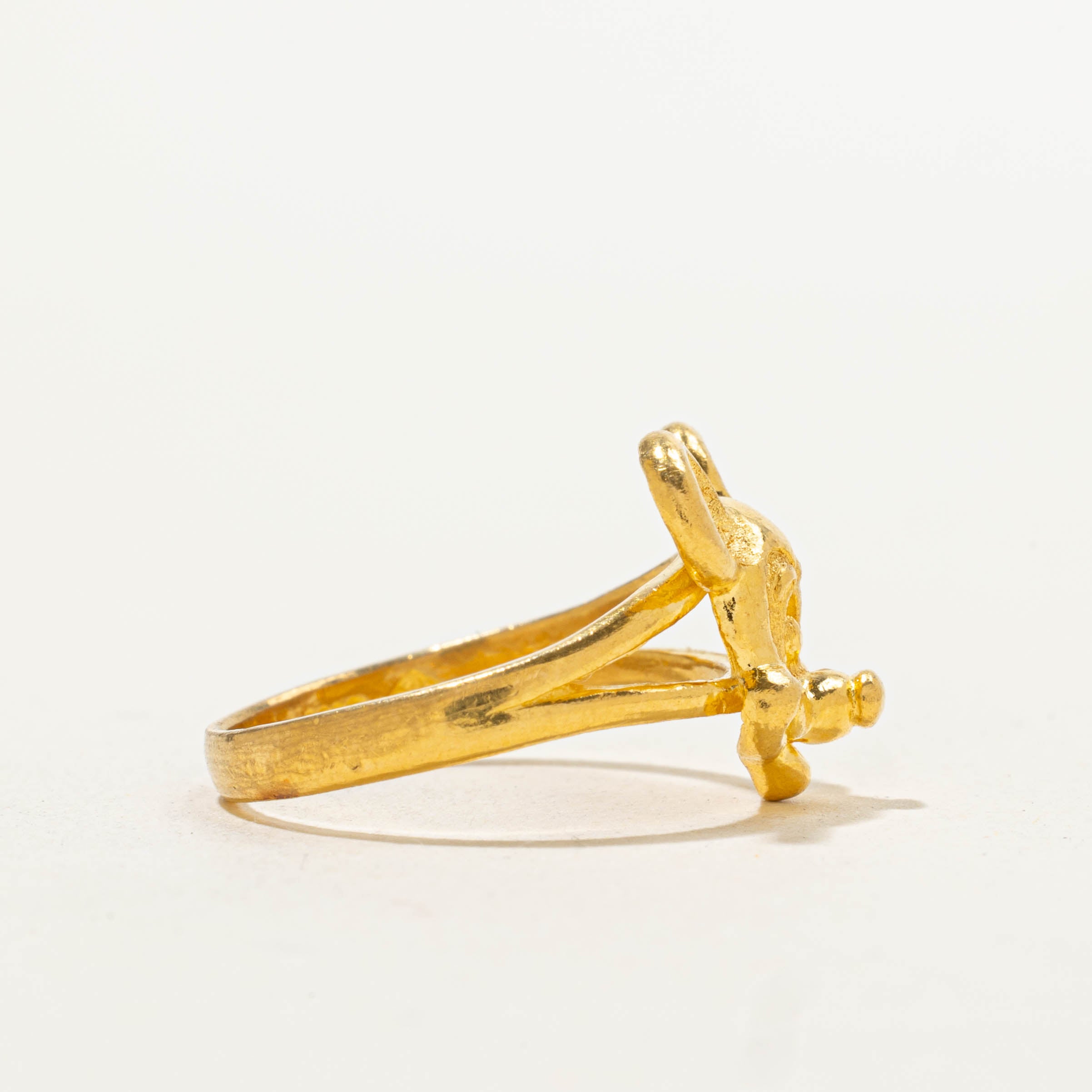 24k 'Mickey Mouse' Split Shank Ring | SZ 5.75