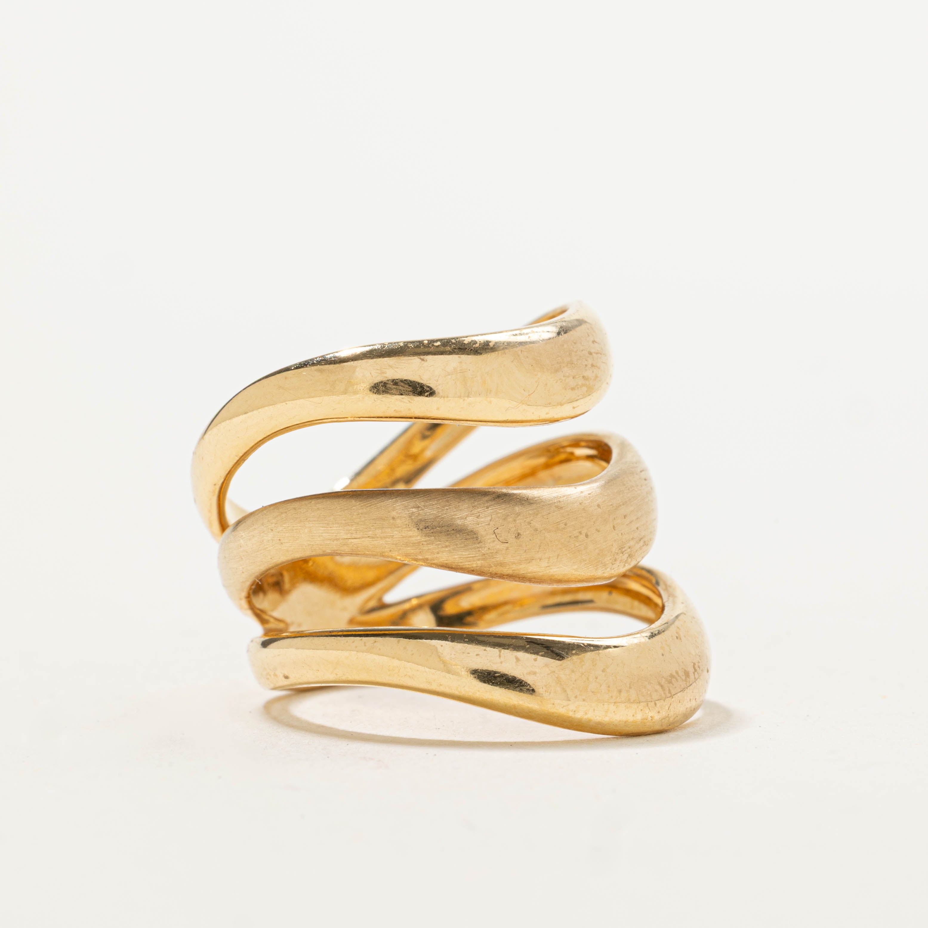 Italian 18k Yellow Gold Layered Ring | SZ 8.75
