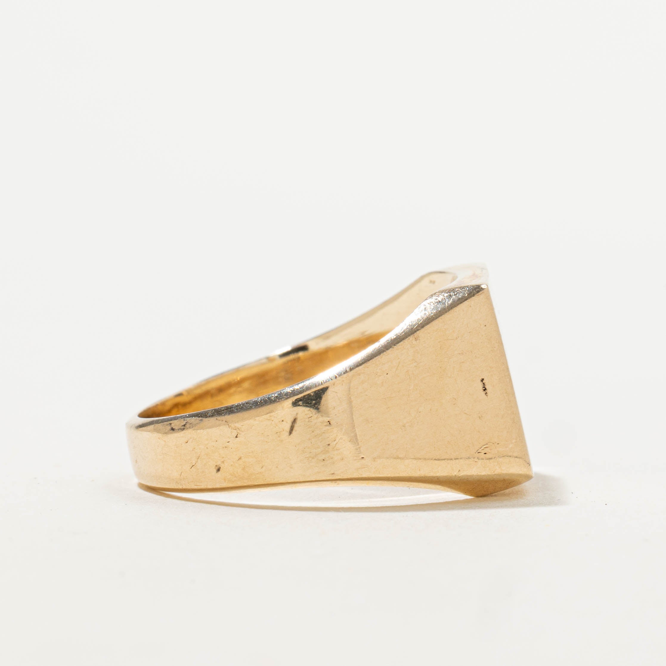 10k Yellow Gold Chunky Signet Ring | SZ 8.75