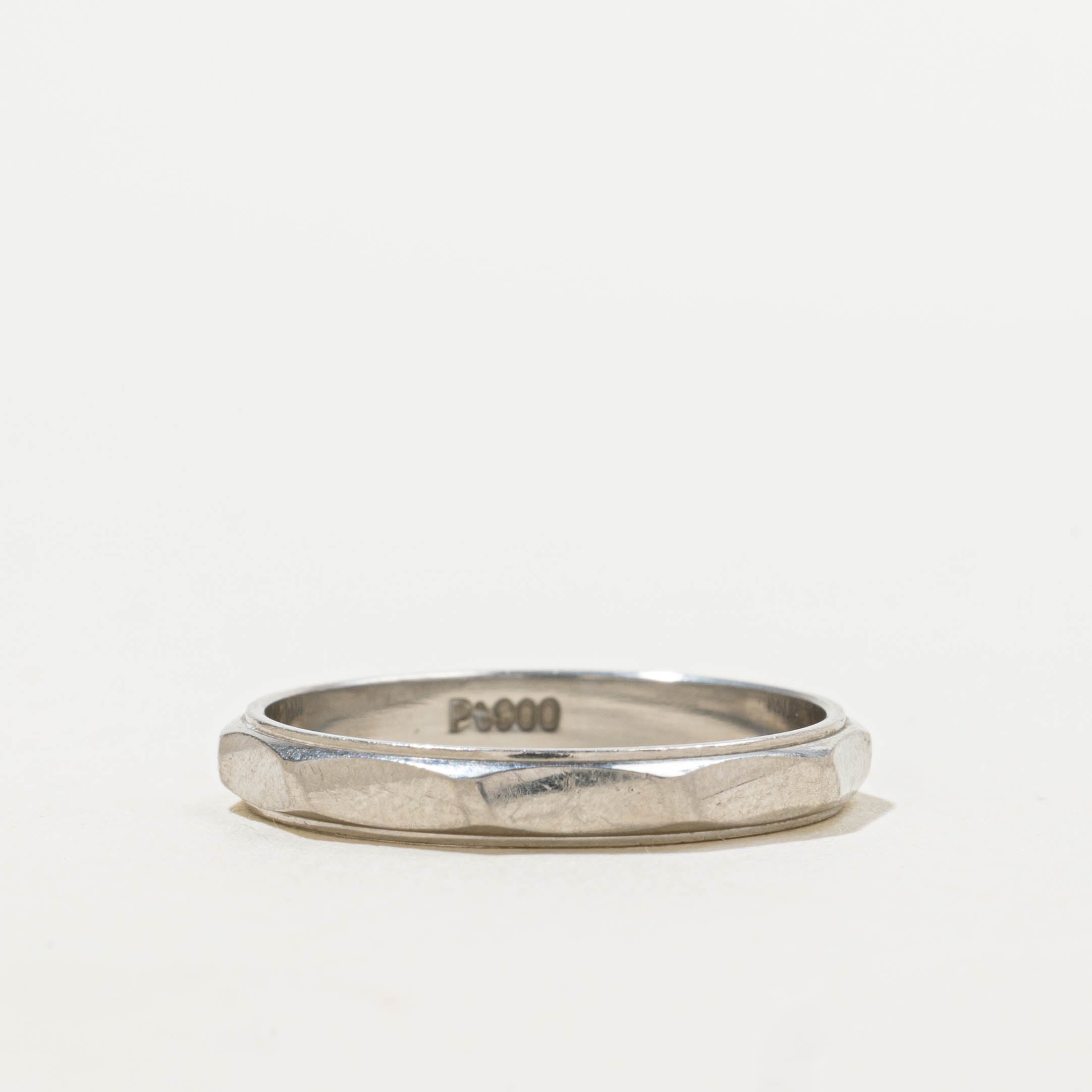 950 Platinum Geometric Band | 3.00mm | SZ 7.25