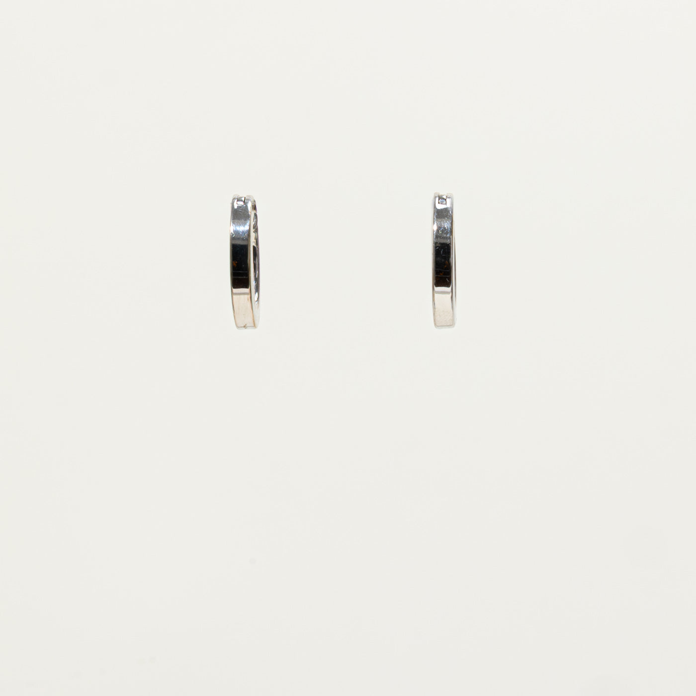 'Birks' White Gold Hoop Earrings