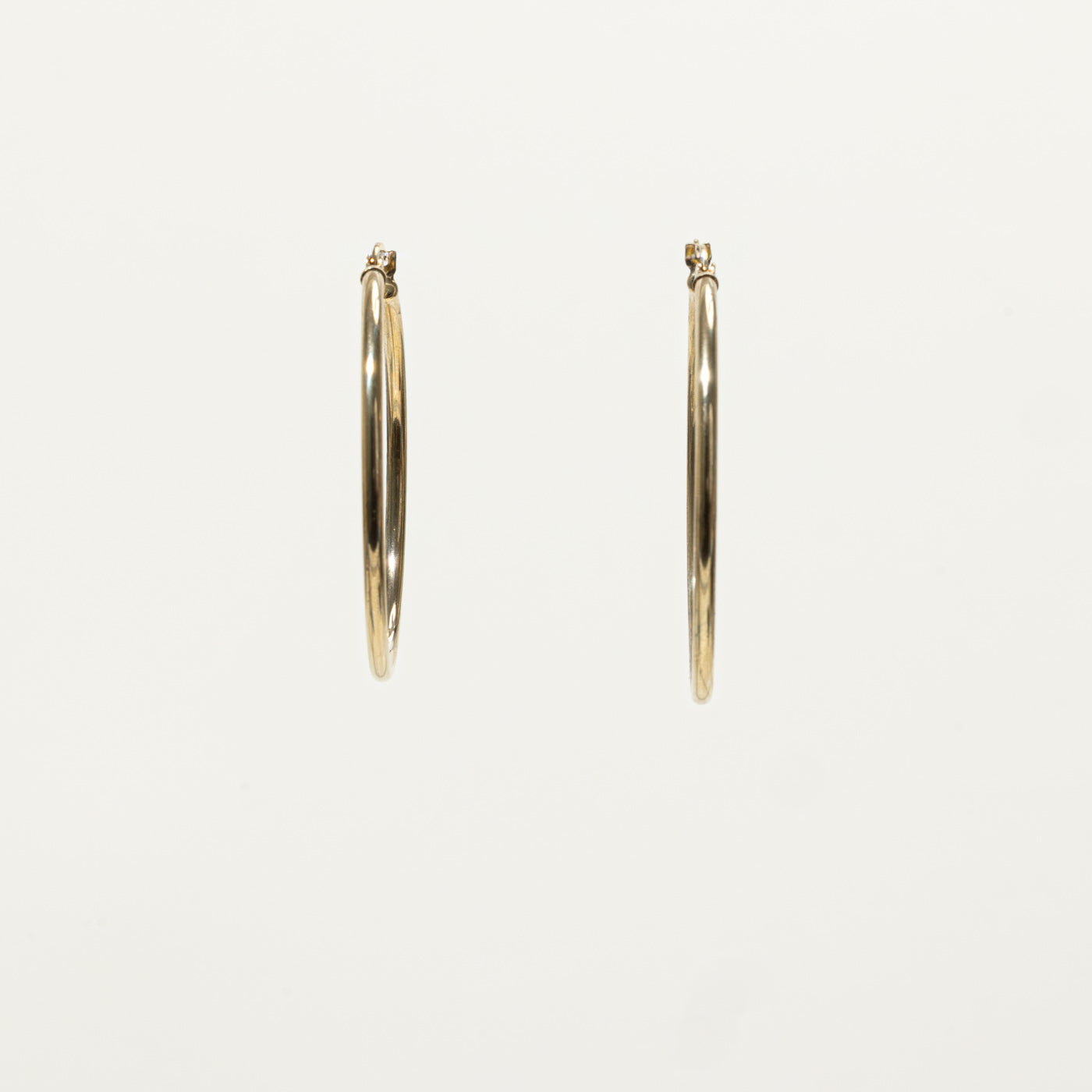 9k Yellow Gold Thin Hoop Earrings