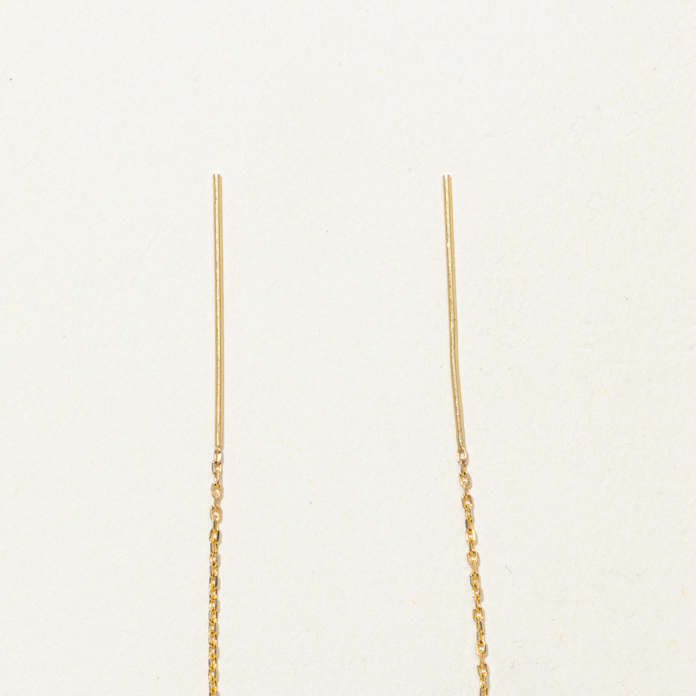 10k Diamond-Cut Bar Drop Threader Earrings