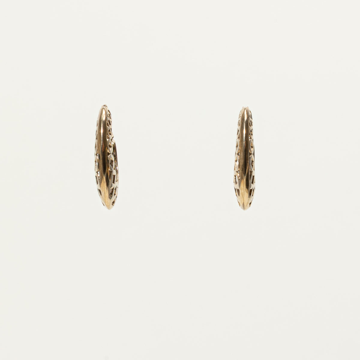 10k Yellow Gold Openwork Geometric Hoop Earrings