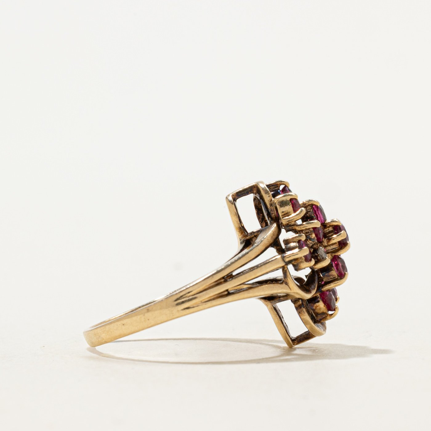 14K Ring with Diamond Accents with Ruby