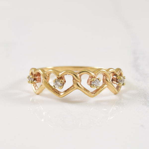 Multi Heart Diamond Ring | 0.08ctw | SZ 7.75 |