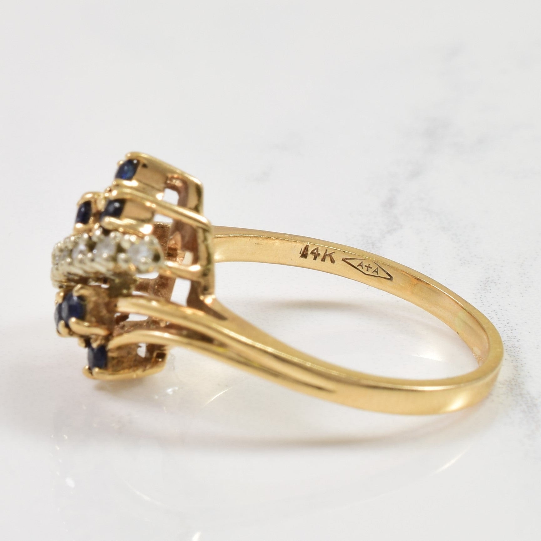 Sapphire & Diamond Bypass Ring | 0.26ctw, 0.12ctw | SZ 9 |