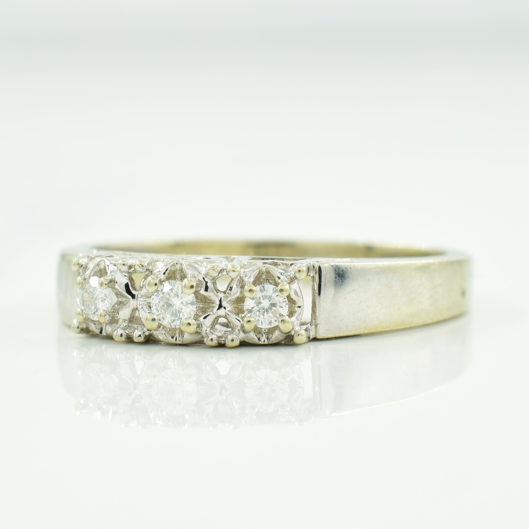Three Stone Diamond Ring | 0.09ctw | SZ 7.75 |