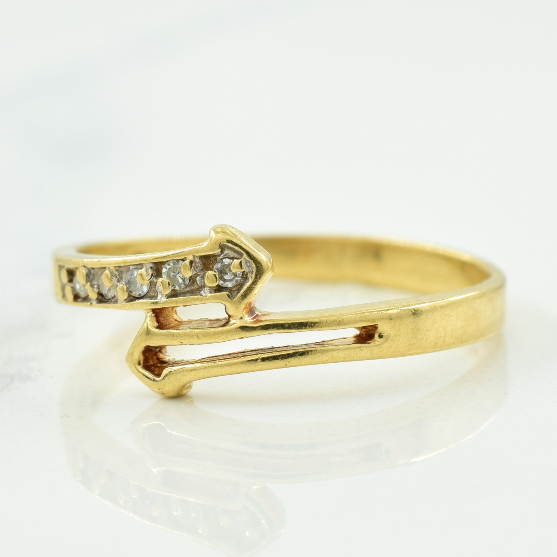 Diamond Bypass Arrow Ring | 0.03ctw | SZ 6.5 |