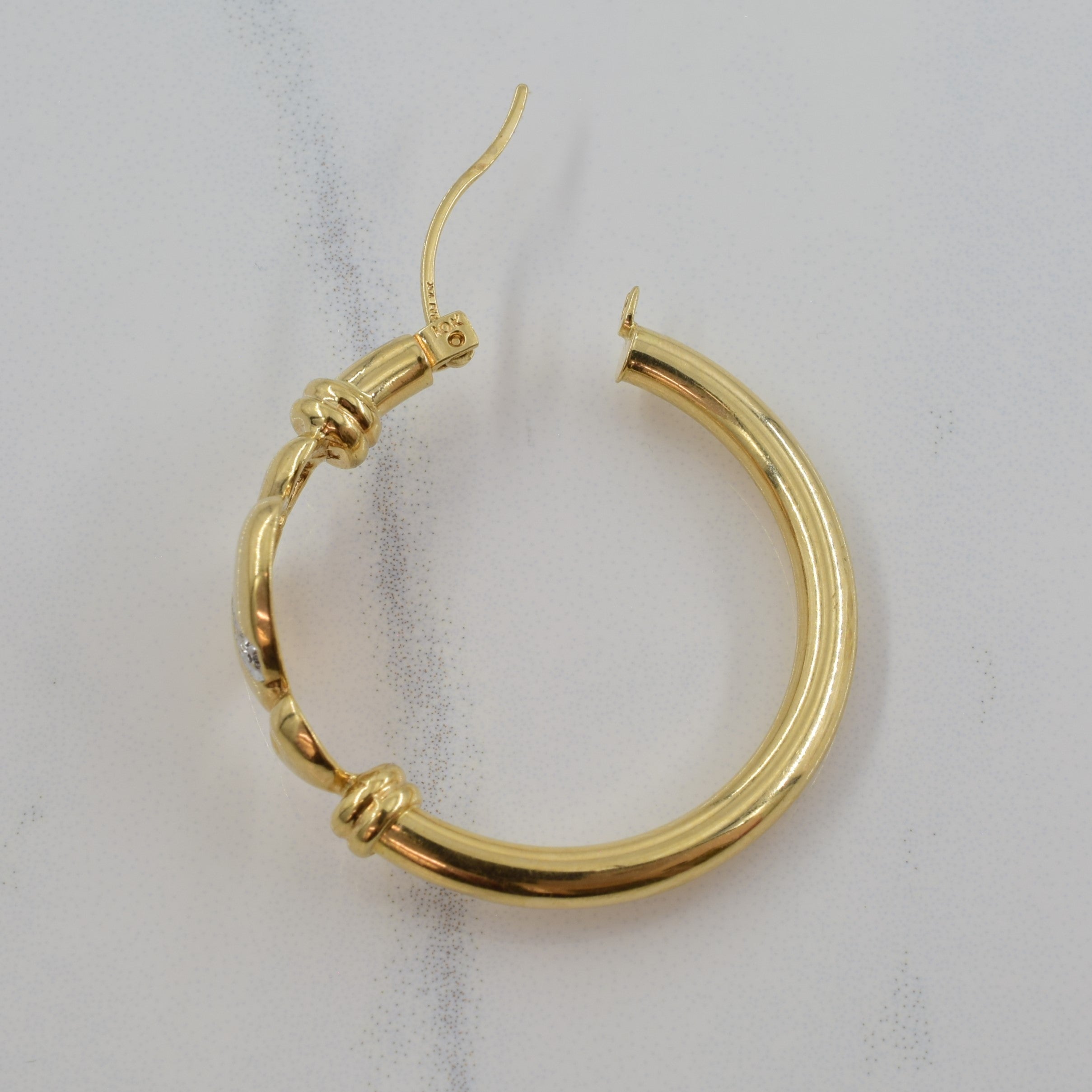 Heart Diamond Hoop Earrings | 0.02ctw |