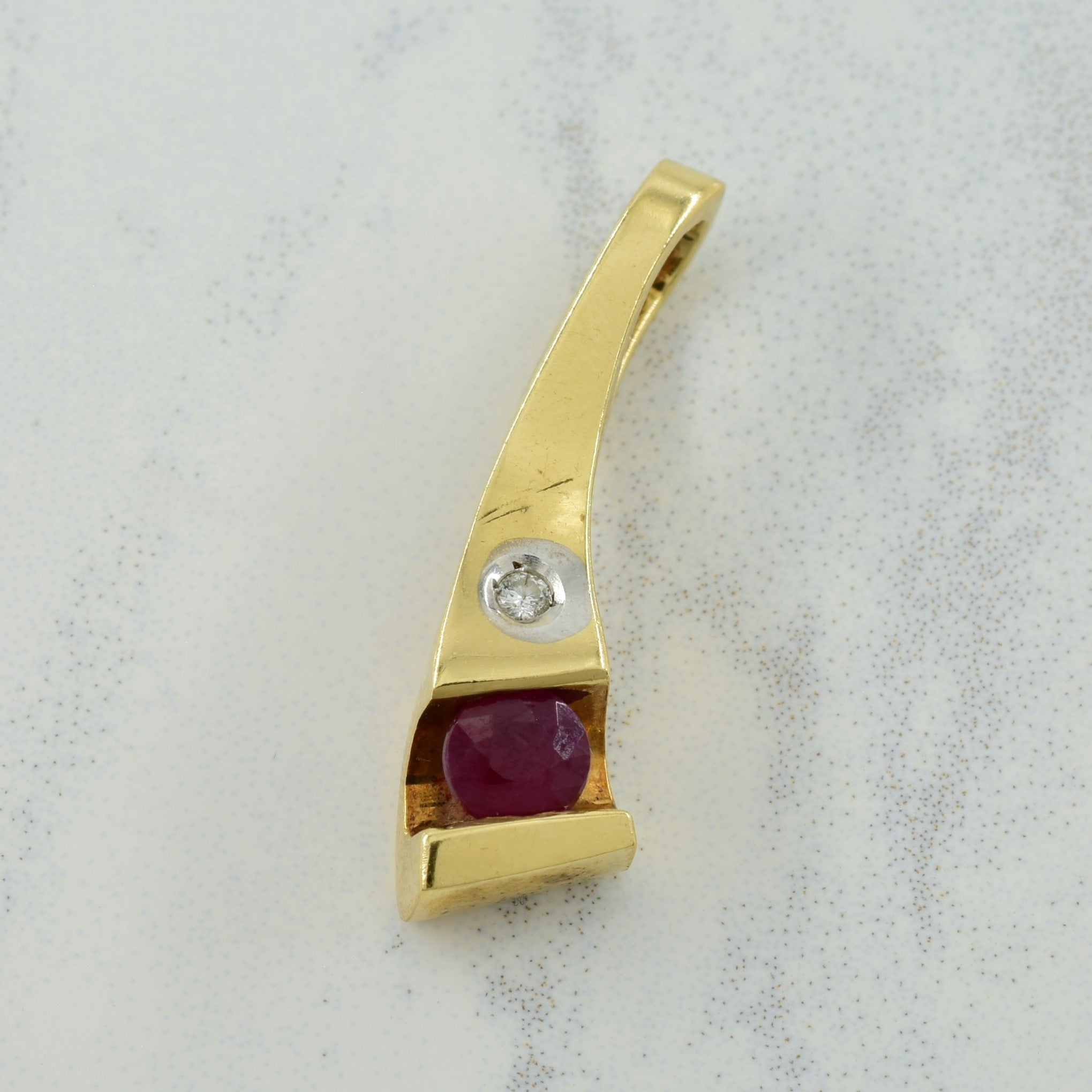 Ruby & Diamond Pendant & Earring Set | 0.90ctw, 0.04ctw |
